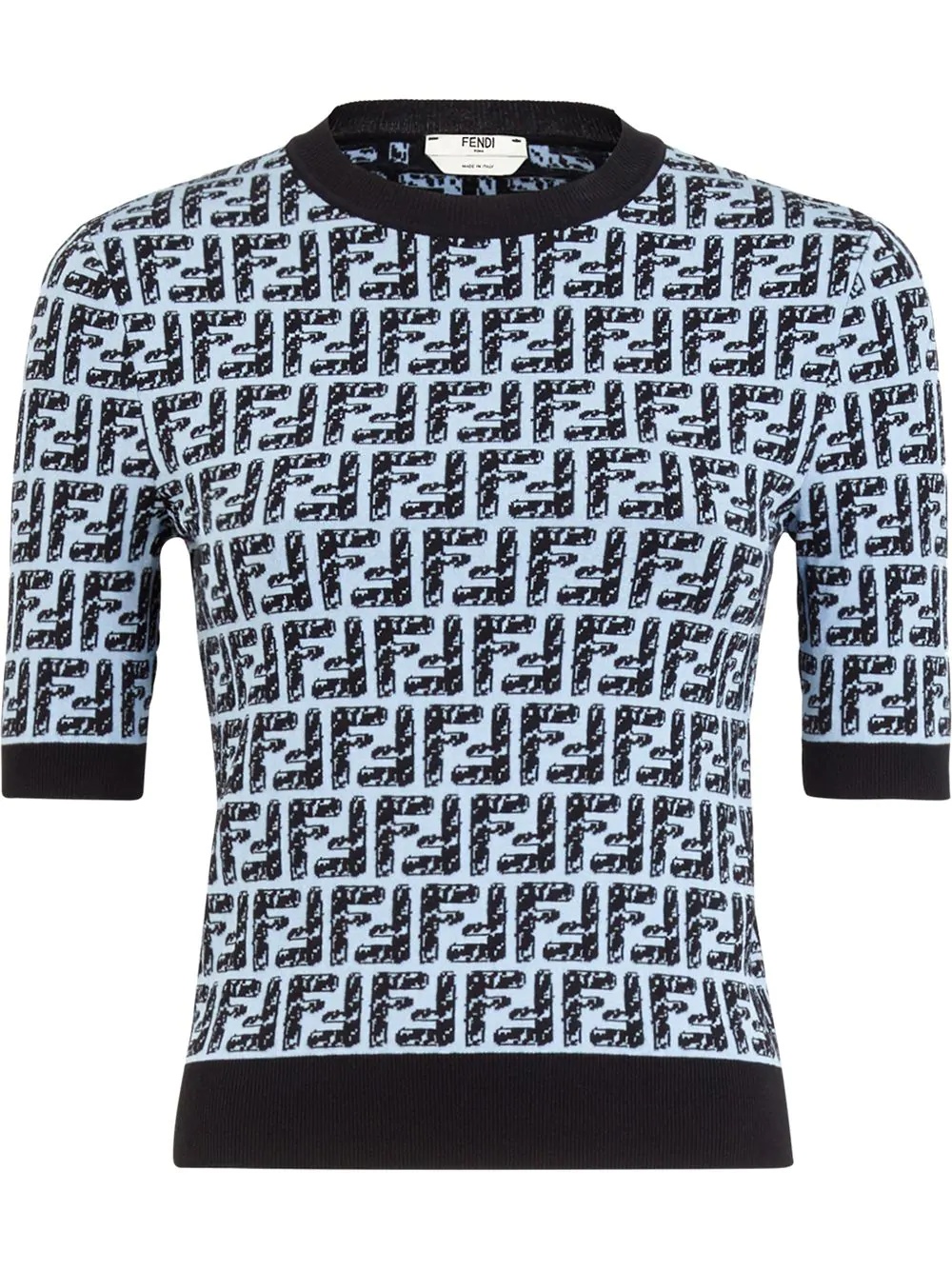 FF-intarsia fine knit top - 1