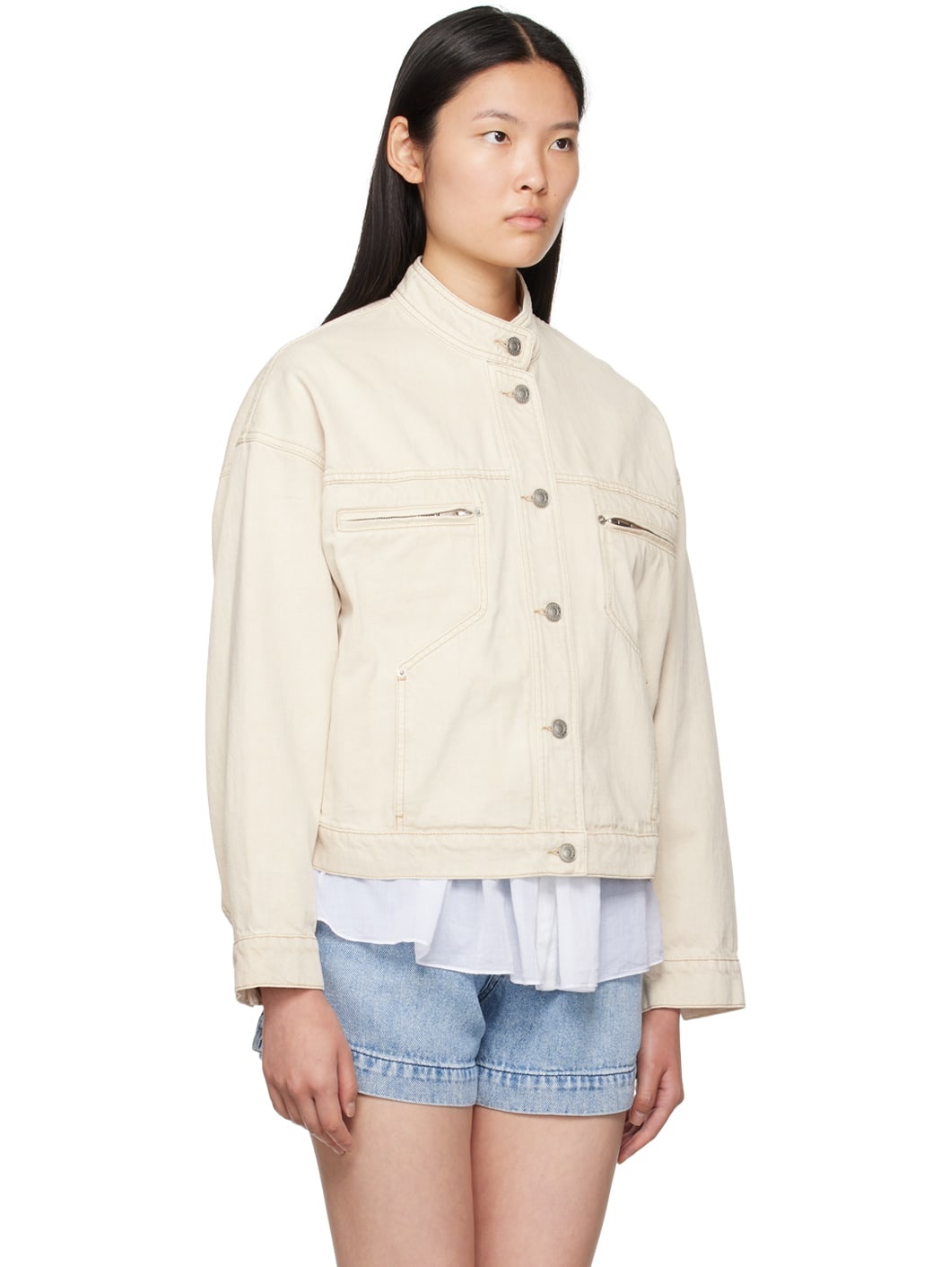 Beige Viane Denim Jacket - 2