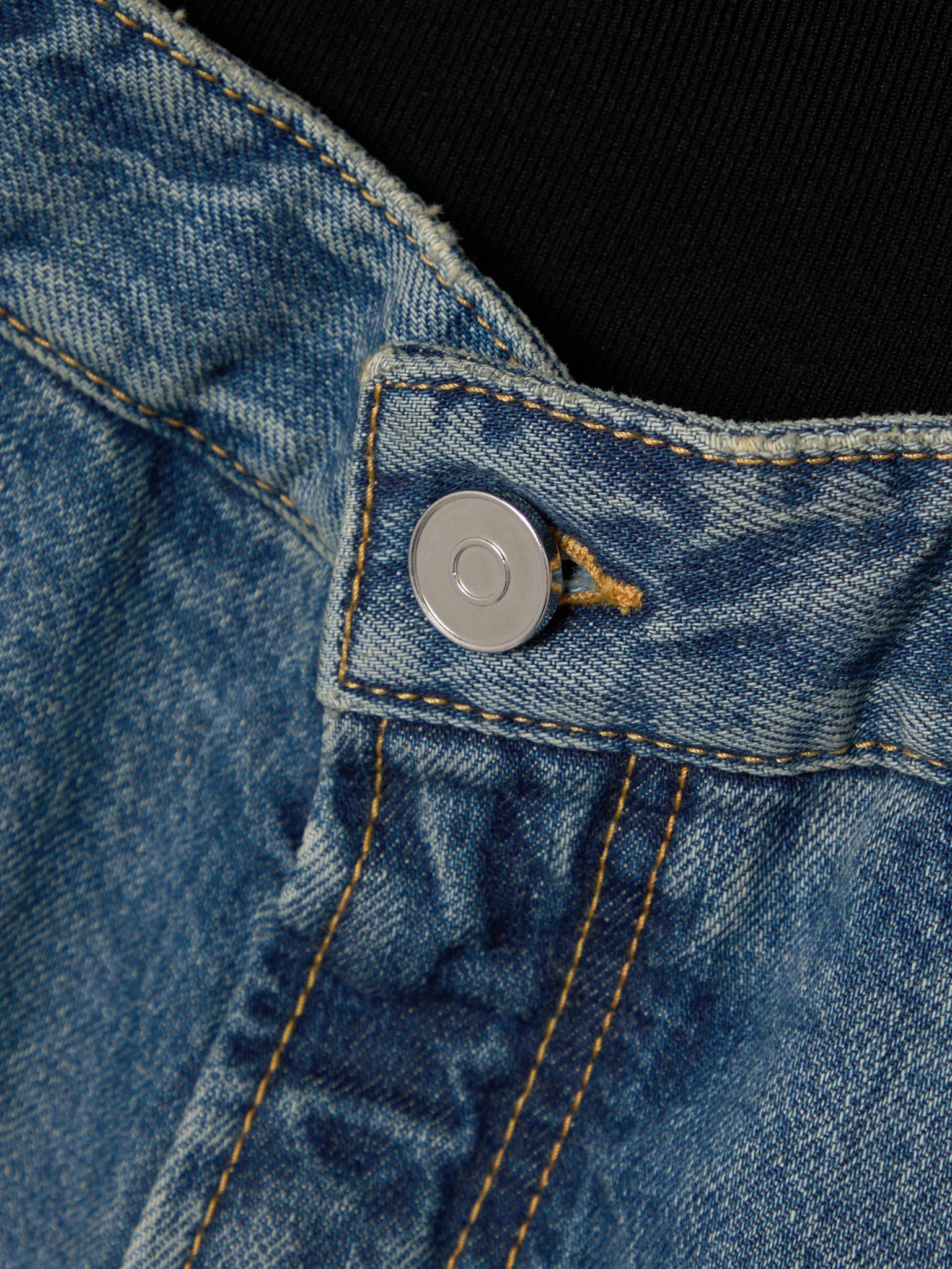 Jersey-trimmed denim shorts Blue - 4