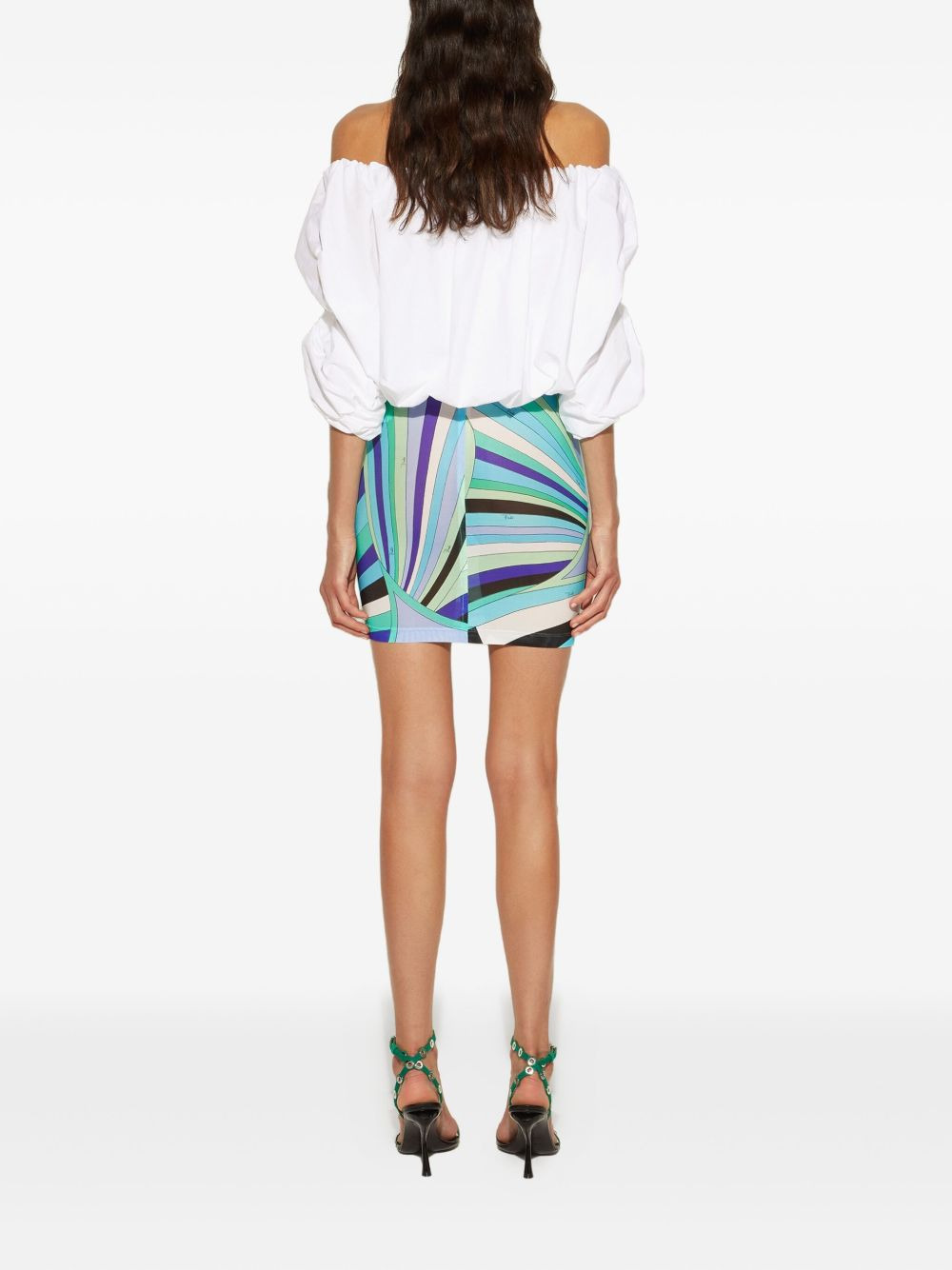 puff-sleeve printed dress - 4