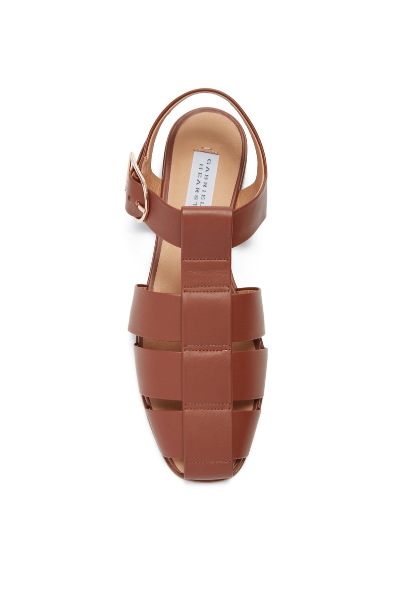 Lynn Flat Sandal in Cognac Leather 4