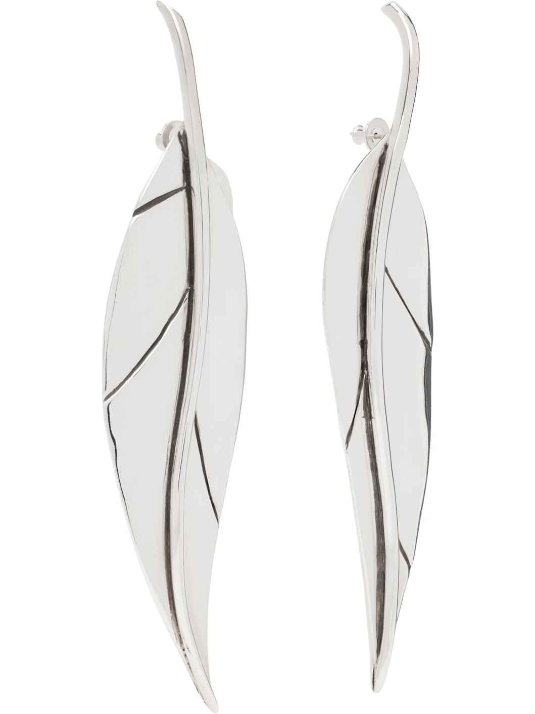 Silver Leaf Earrings - 2