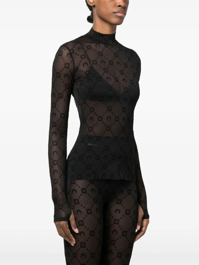 Marine Serre Marine Serre Moonogram-flocked Mesh Top outlook