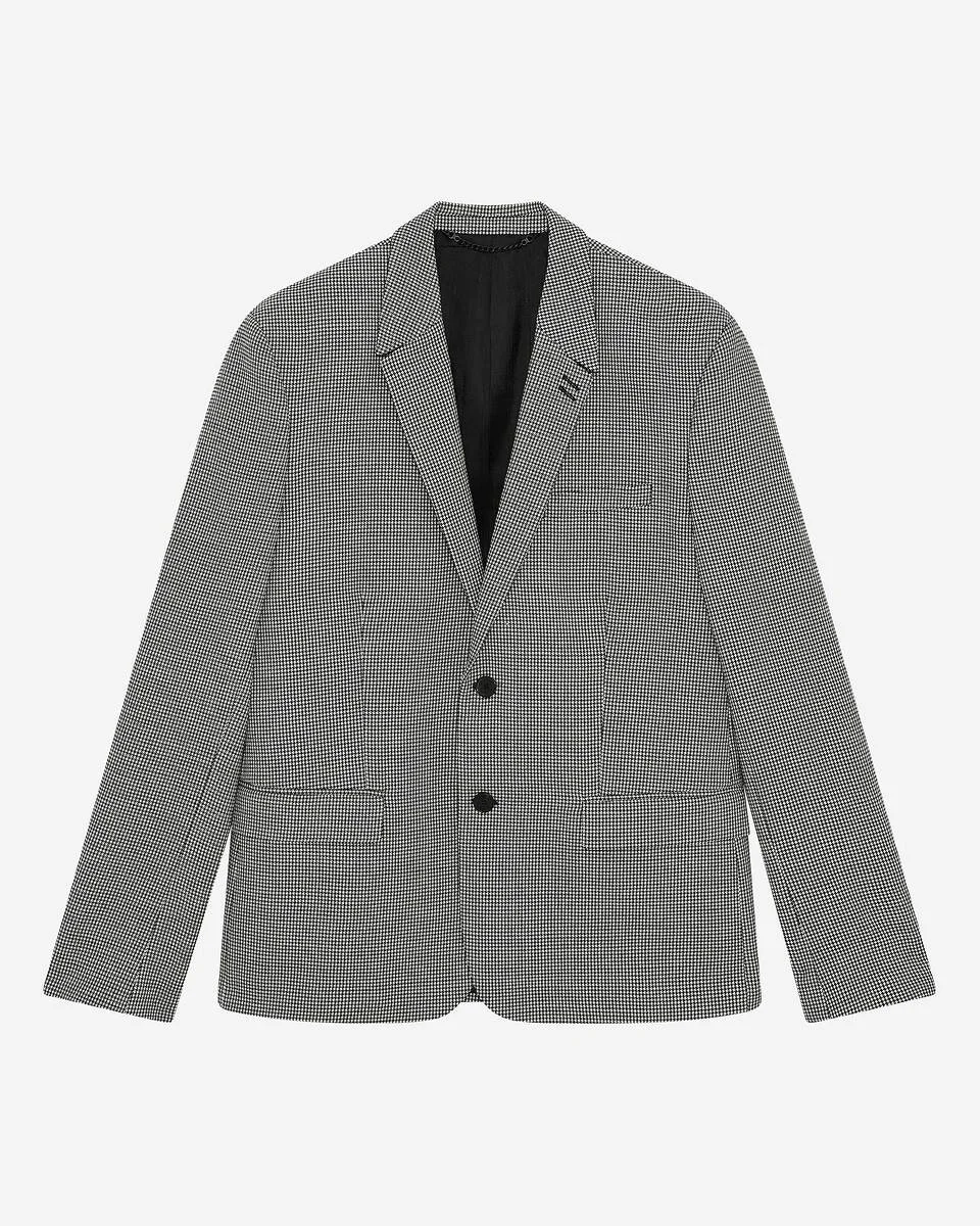 BLACK AND WHITE HOUNDSTOOTH SUIT JACKET - 1