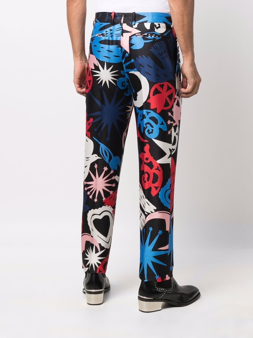 graphic-print slim-fit trousers - 4