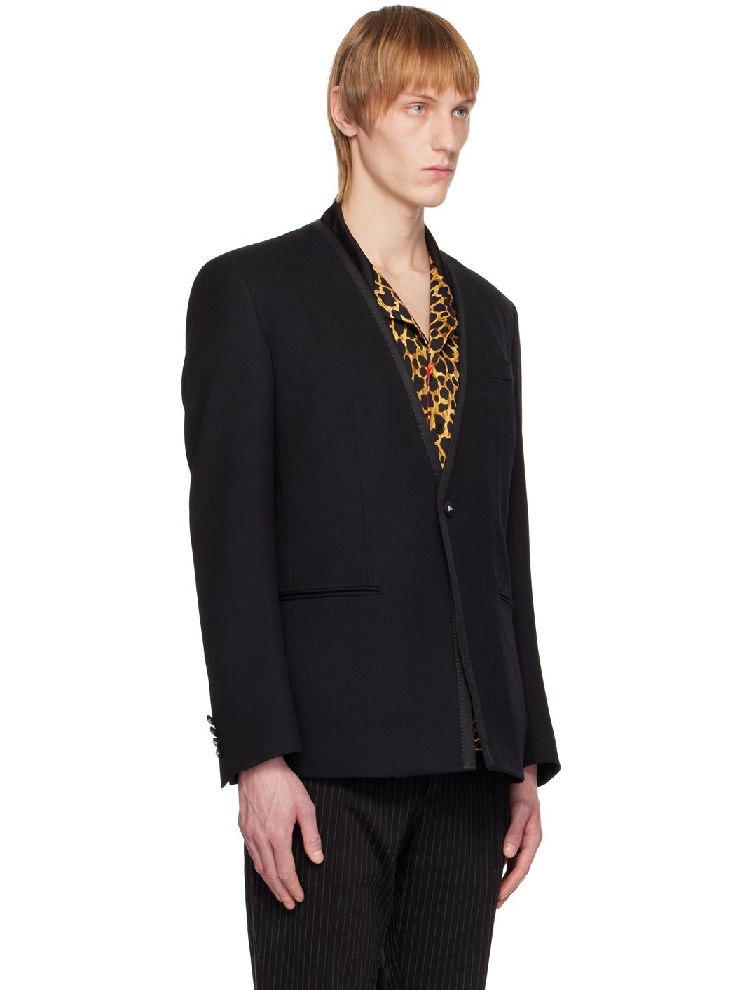 Black Button Blazer - 2