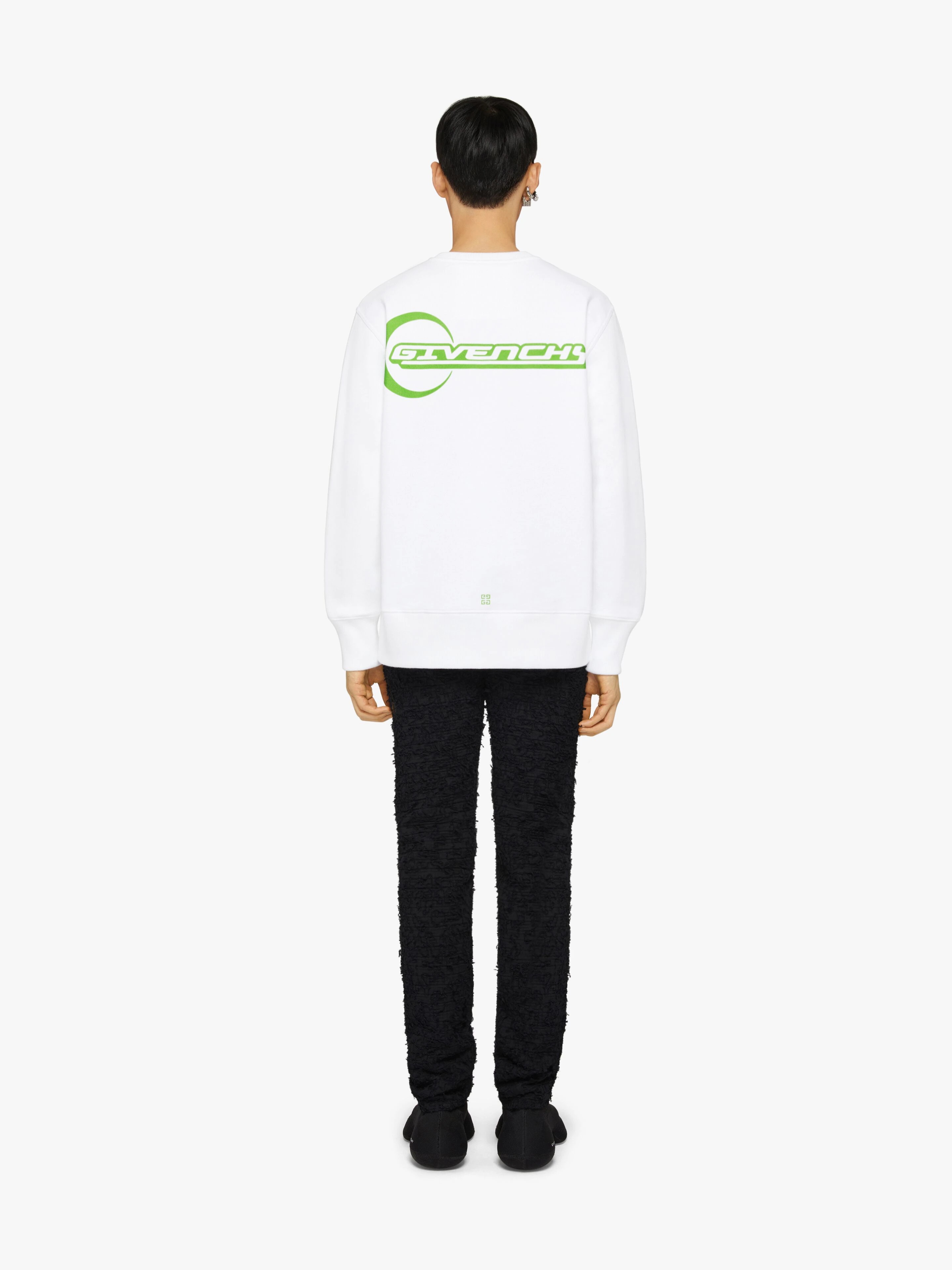 SLIM-FIT SWEATSHIRT IN PRINTED FLEECE - 4