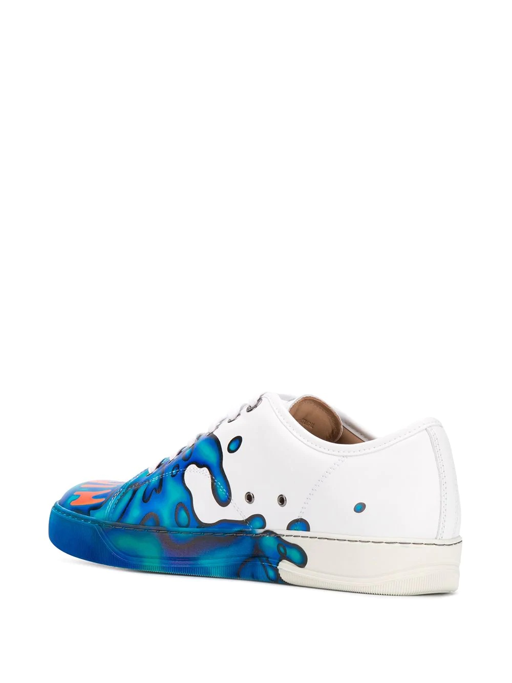 graphic-print leather sneakers - 3