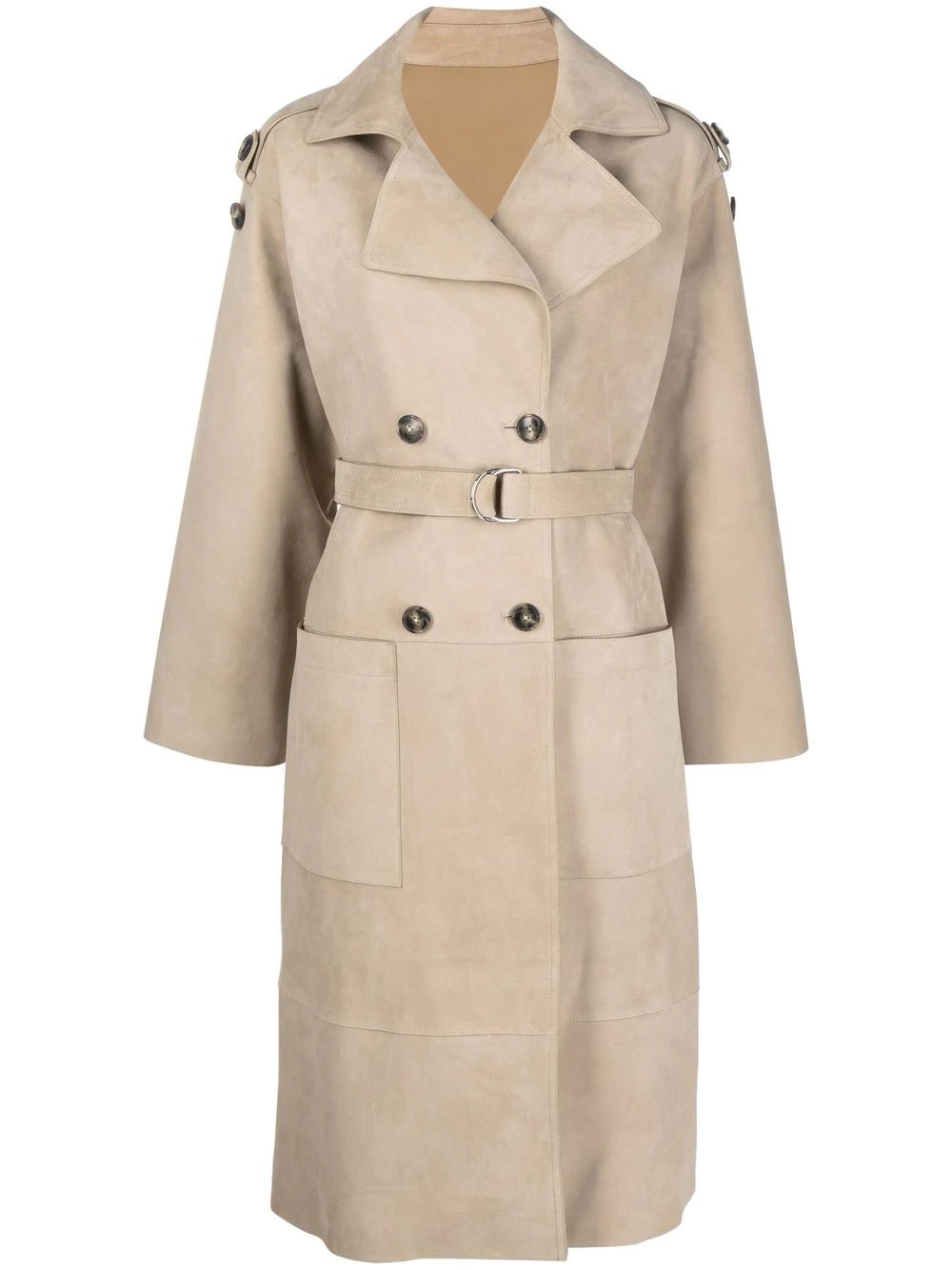 belted-waist trench coat - 1