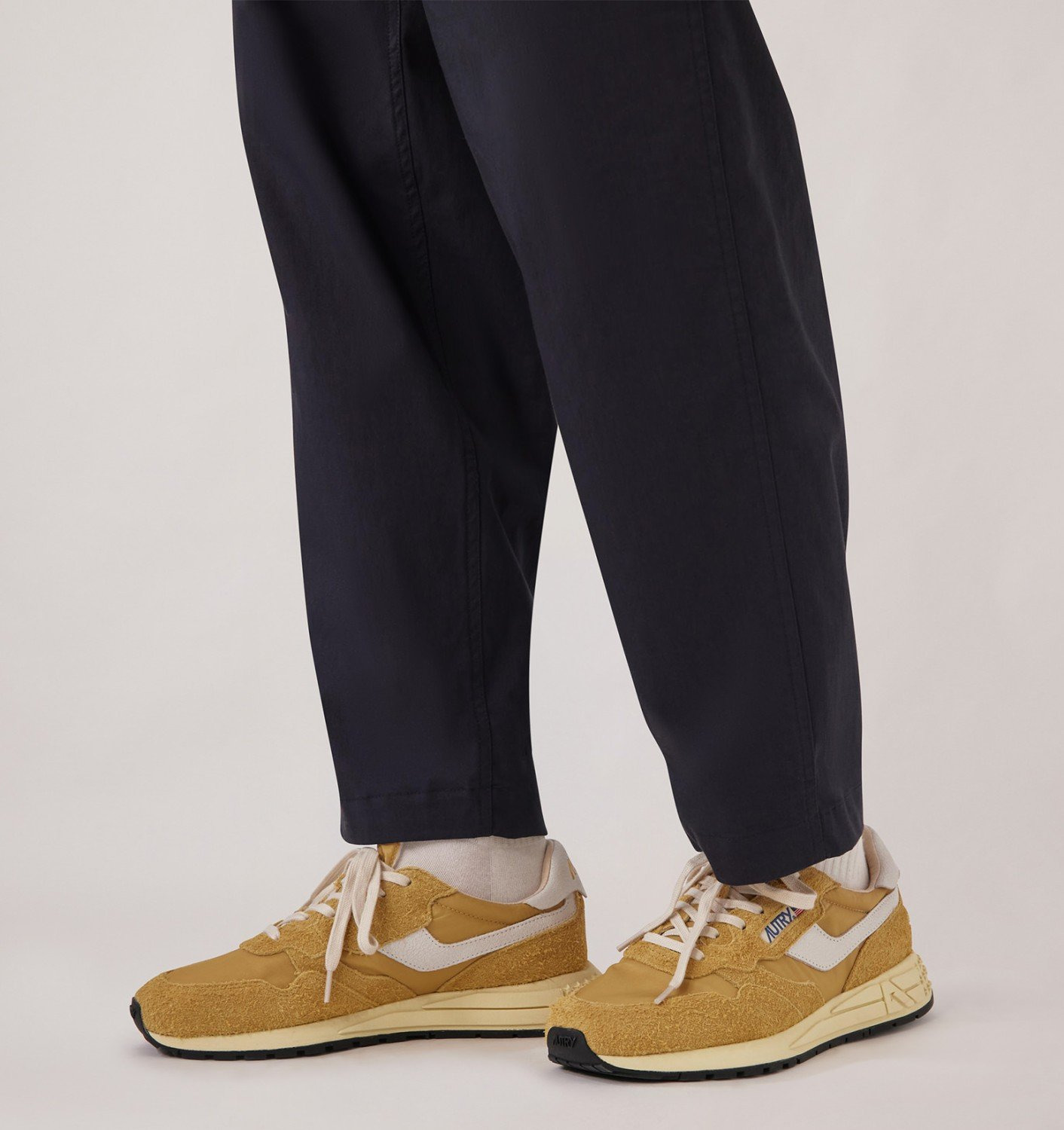 REELWIND LOW SNEAKERS IN NYLON AND SUEDE MUSTARD AND WHITE - 2