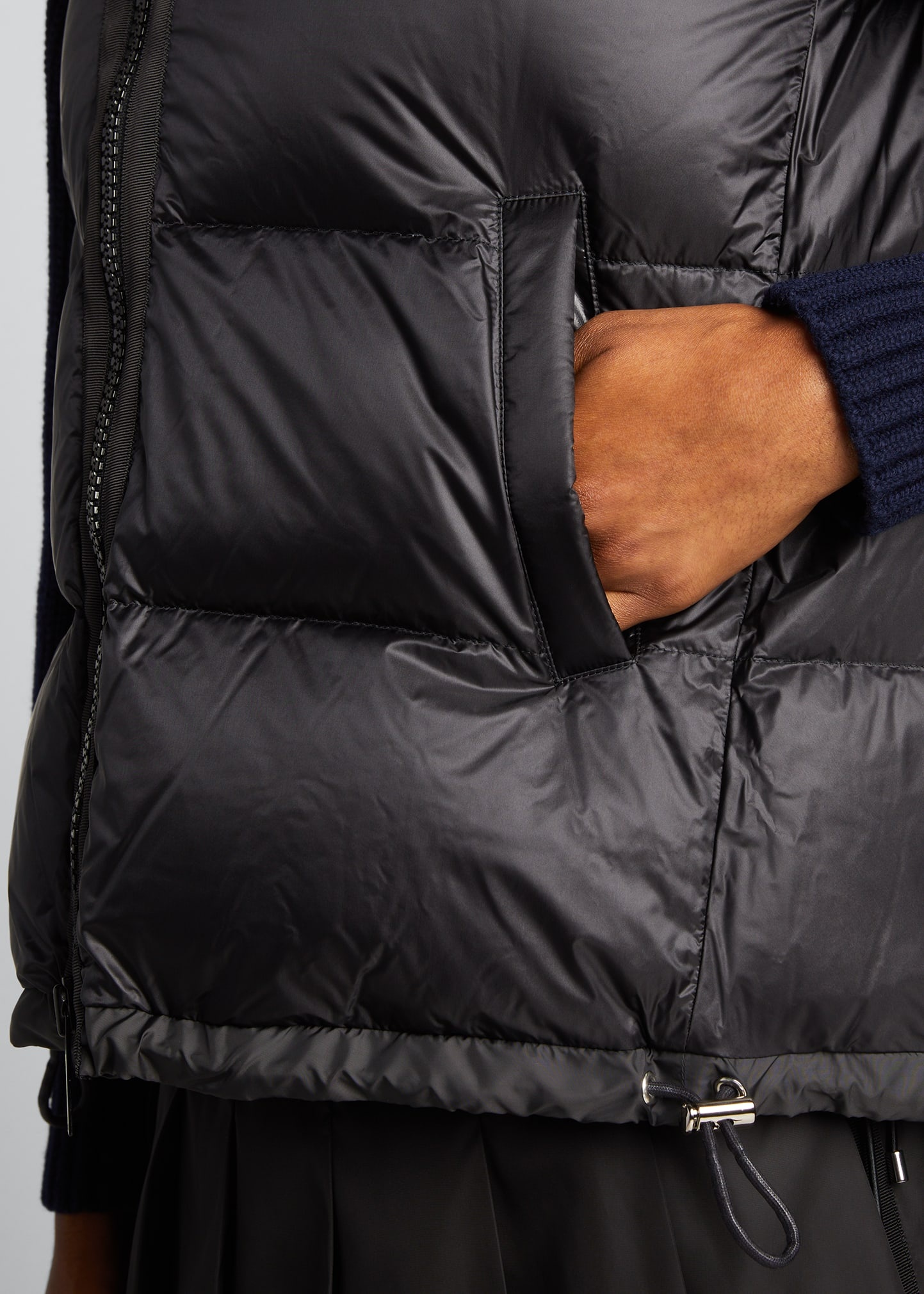 Asymmetric Zipper Puffer Vest - 4