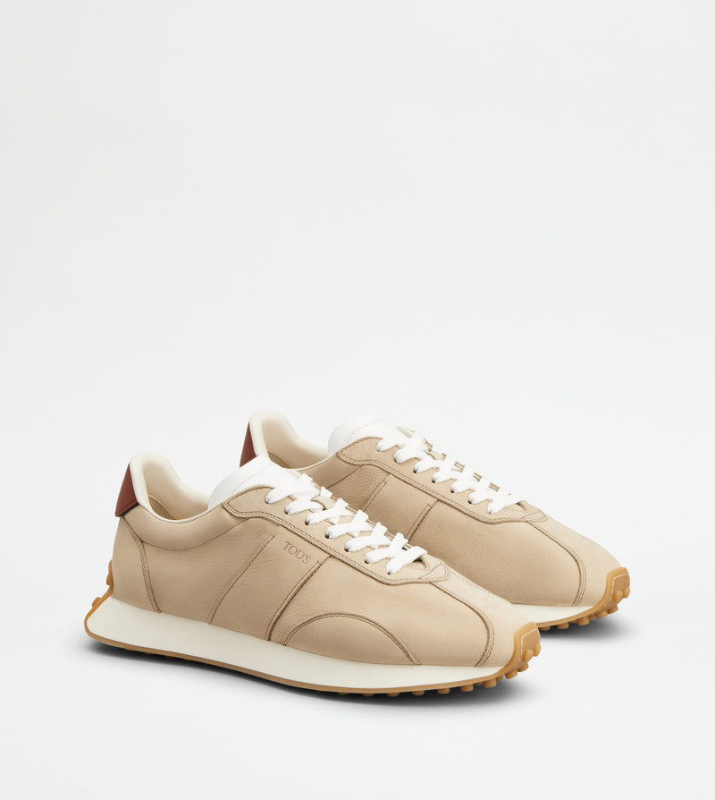 T VINTAGE SNEAKERS IN LEATHER - BEIGE, BROWN, WHITE 2