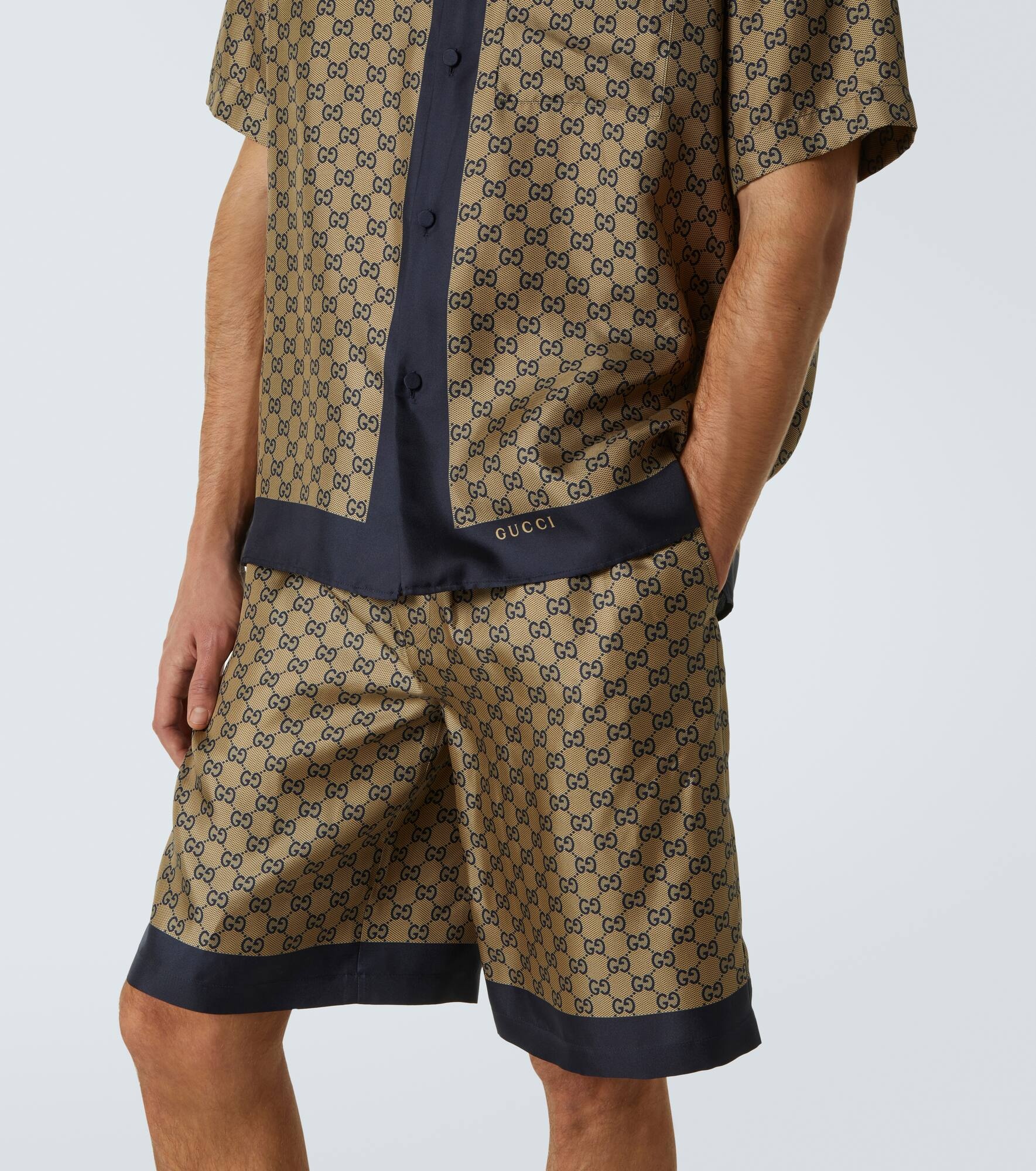 GG printed silk shirt - 6