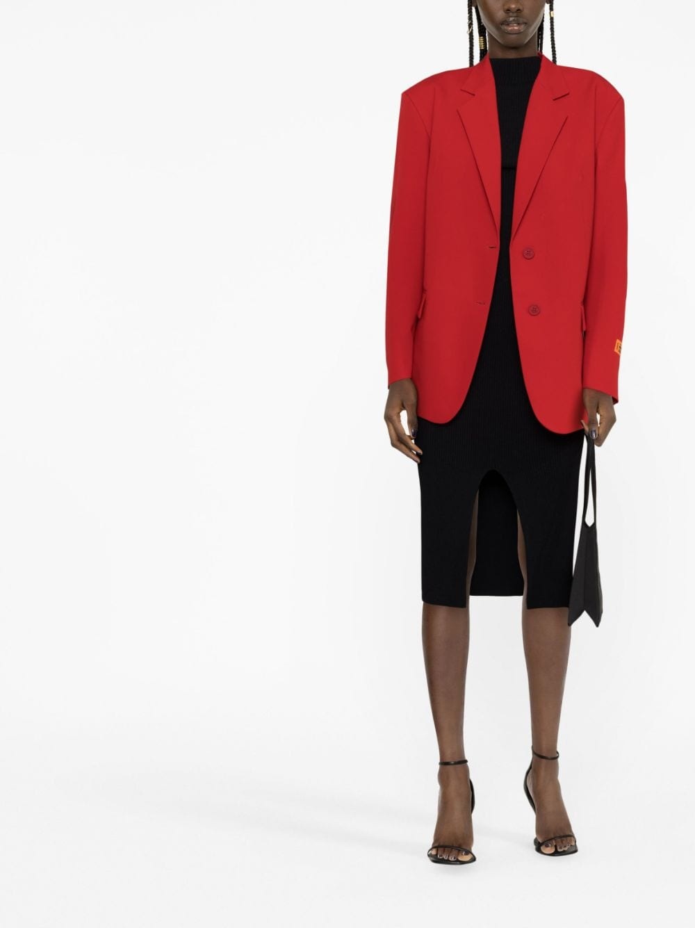 open-back single-breasted blazer - 3