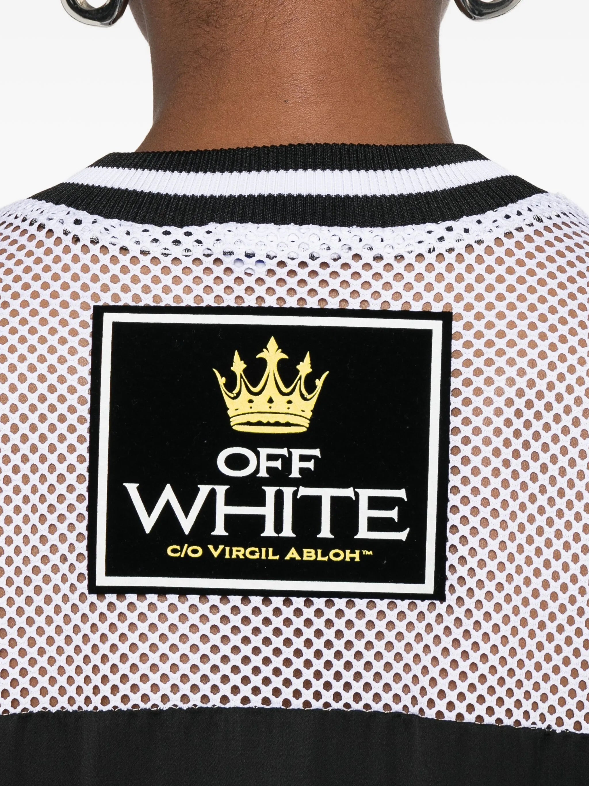 Off-white Mesh-panel Number-print Dress - 5