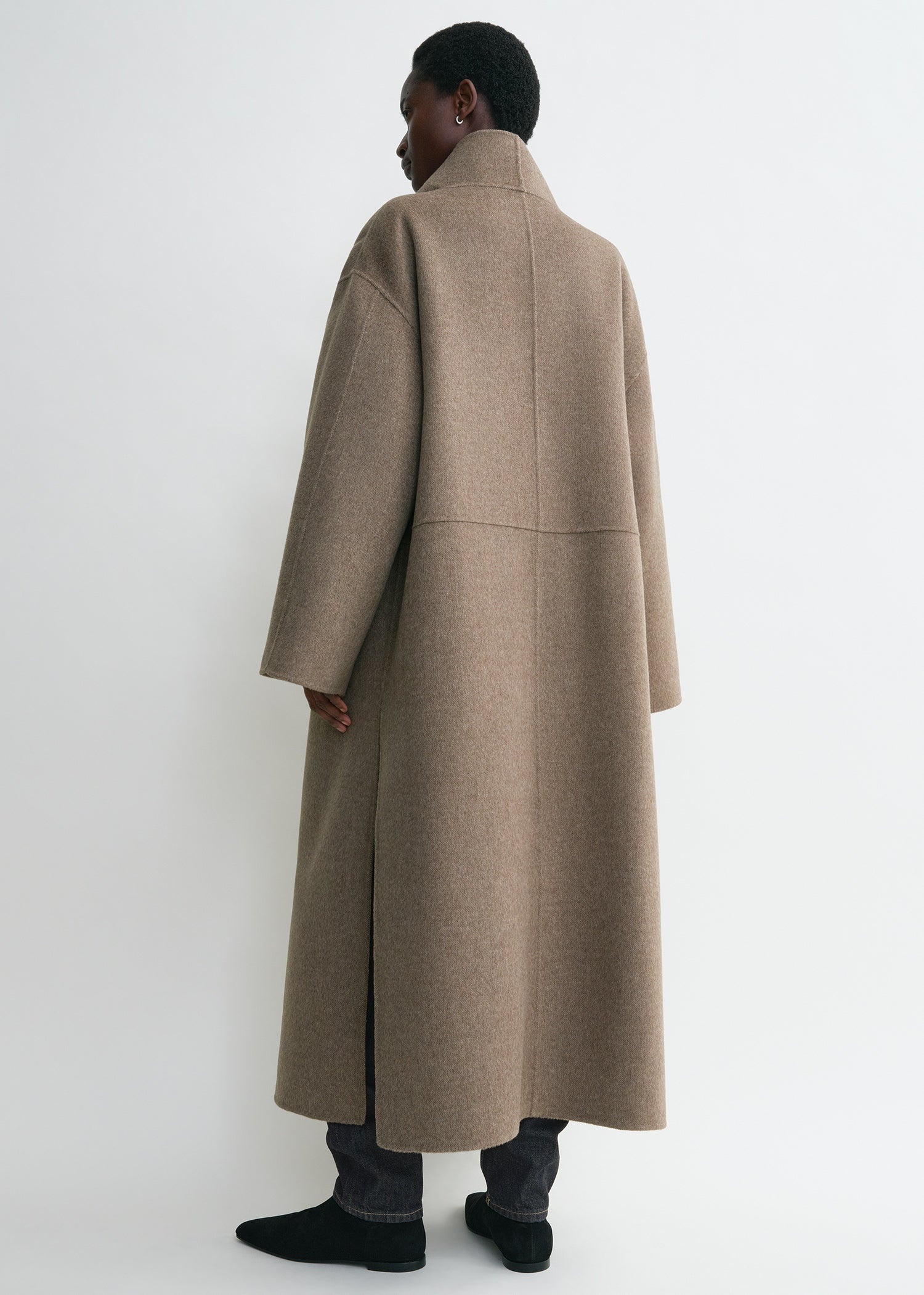 Signature wool cashmere coat oak - 4