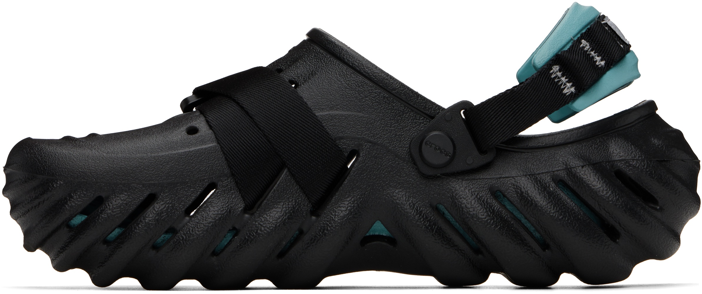 Black Echo Reflective Laces Clogs - 6