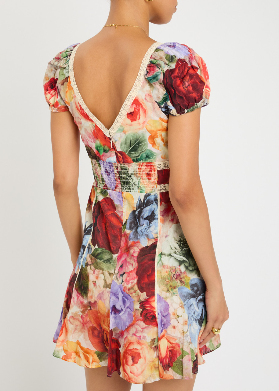 Alice + Olivia Rose Floral-print Cotton Mini Dress - 3