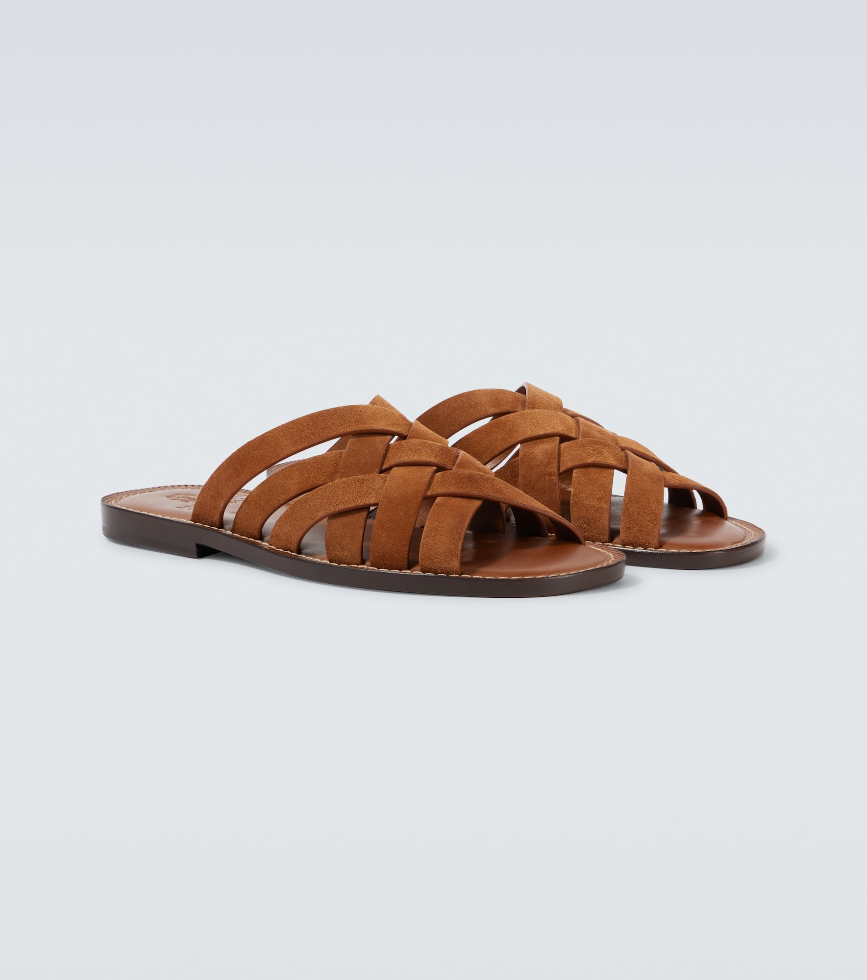 Woven suede sandals - 5