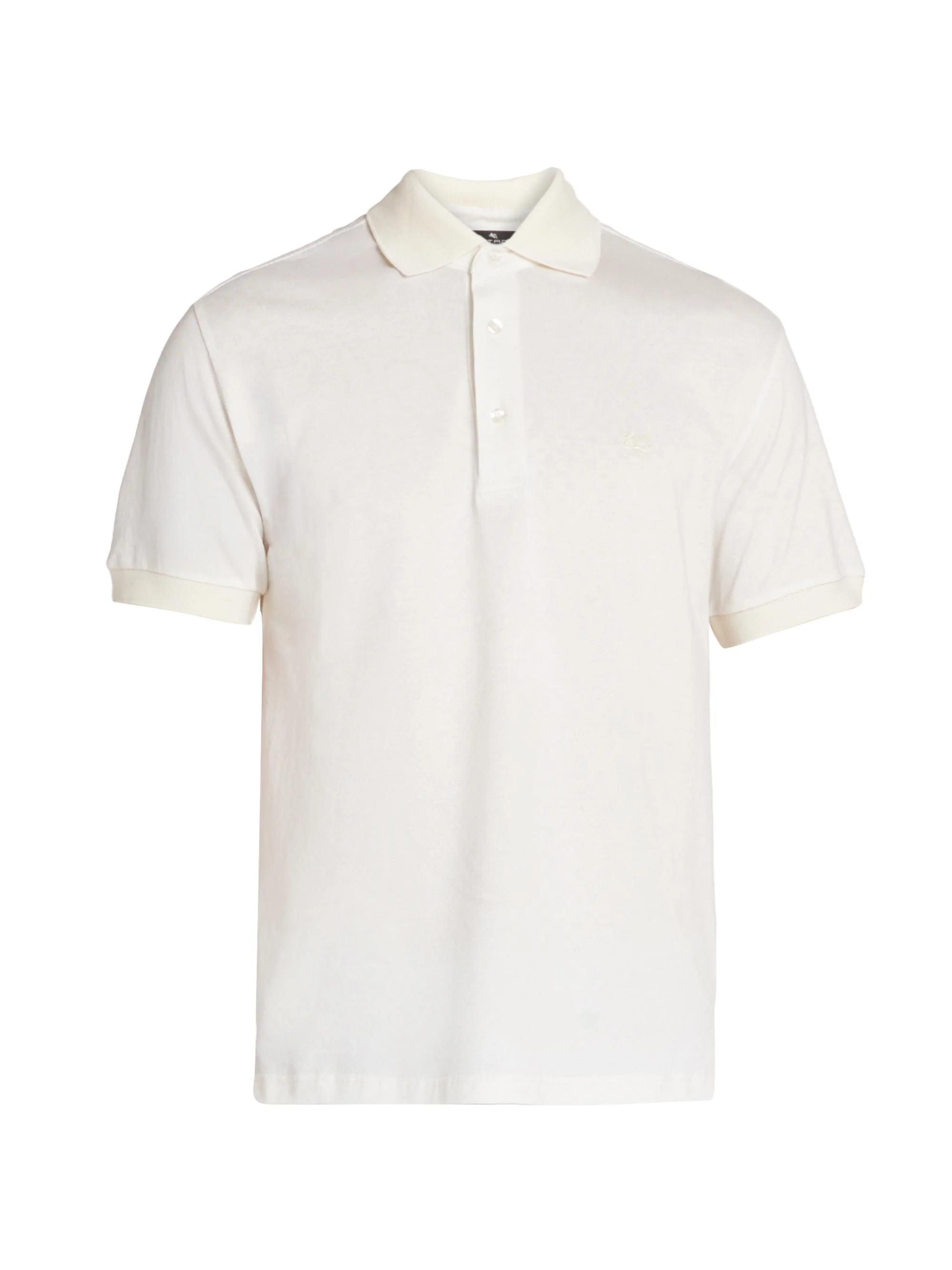 Men's Roma Paisley Cotton Polo Shirt - Print On White Base - 1