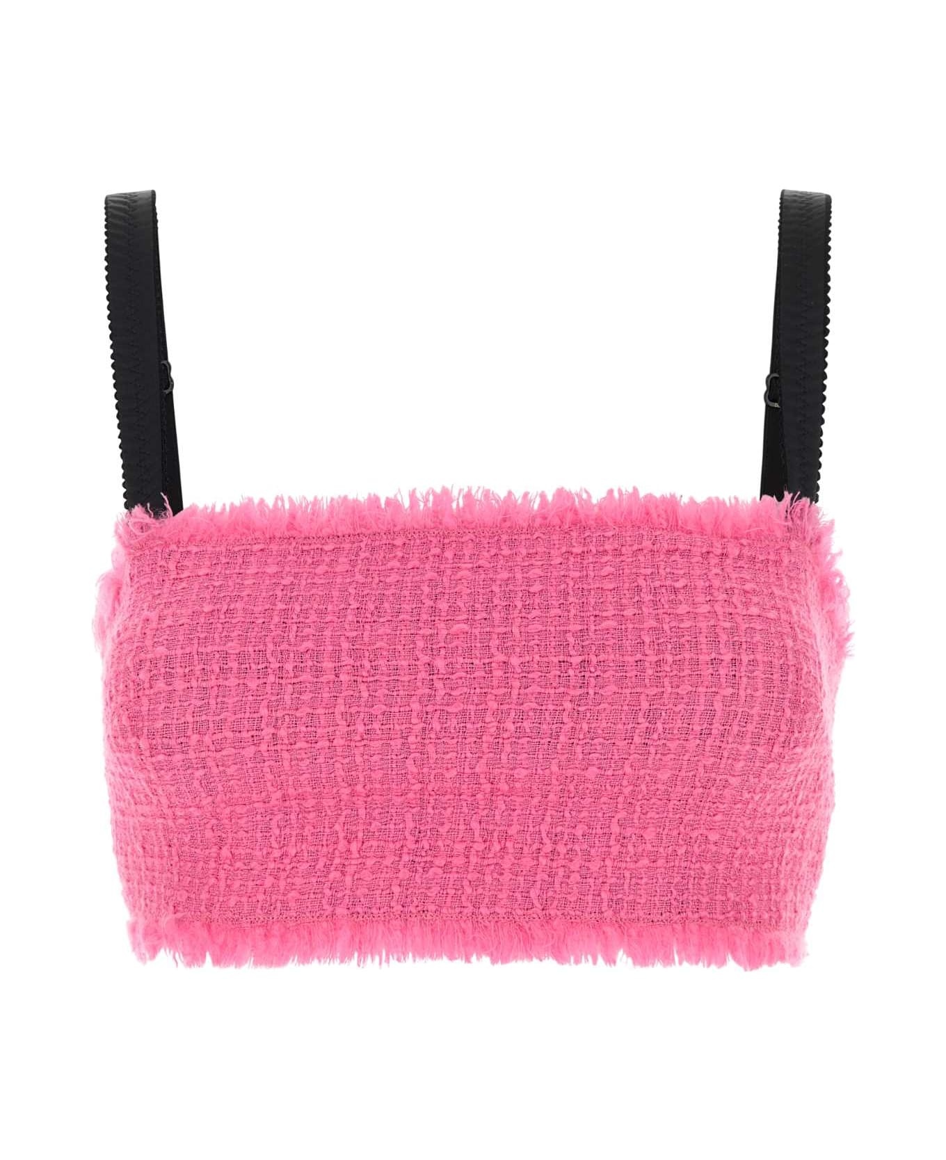 Fuchsia Tweed Crop-top - 1