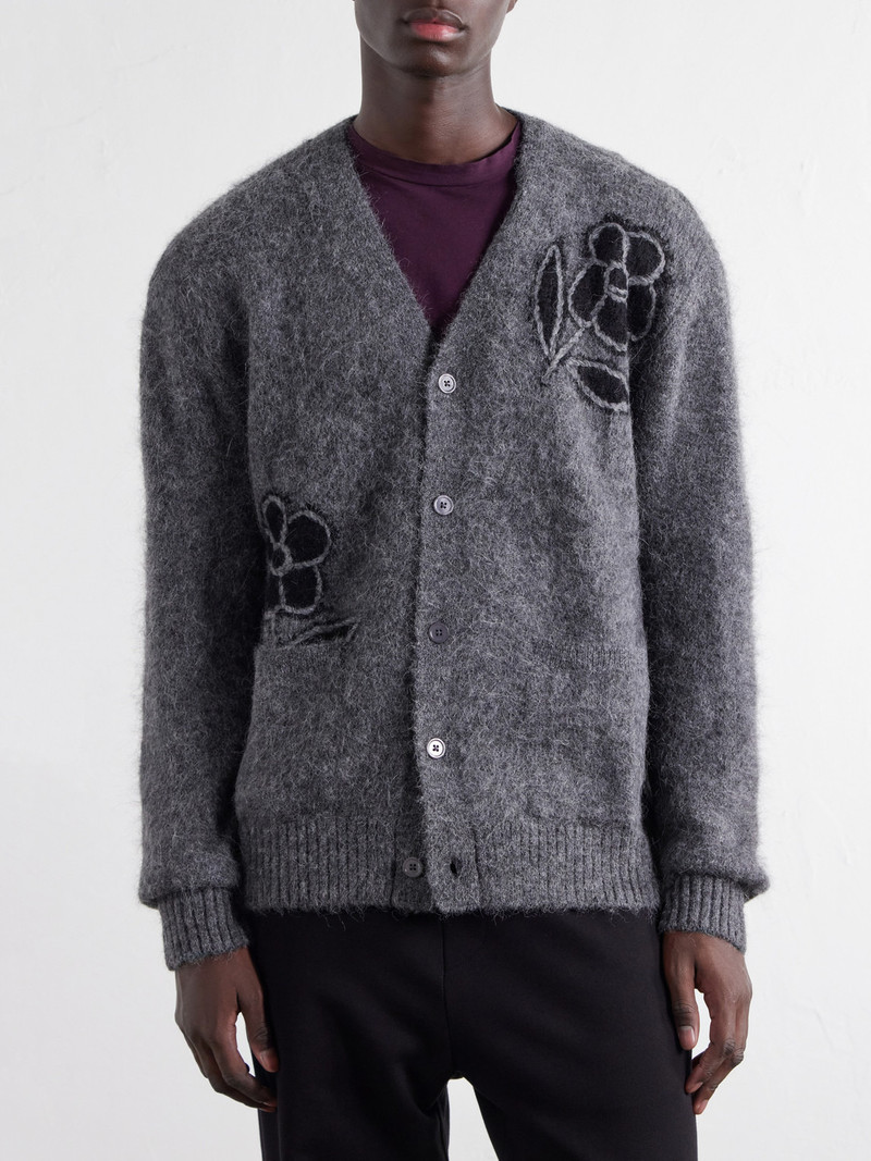 Kyle 60021 Embroidered Intarsia-Knit Brushed Alpaca-Blend Cardigan 3