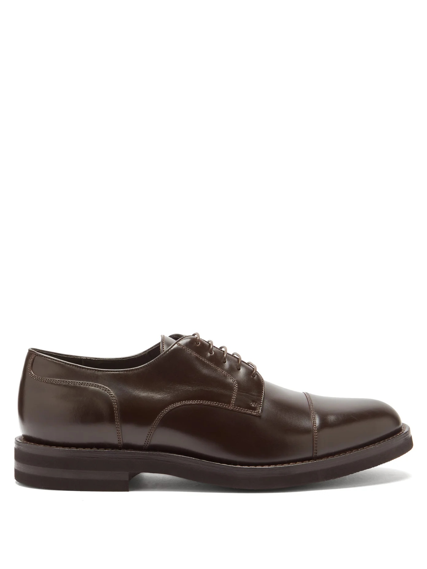 Toe-cap leather derby shoes - 1