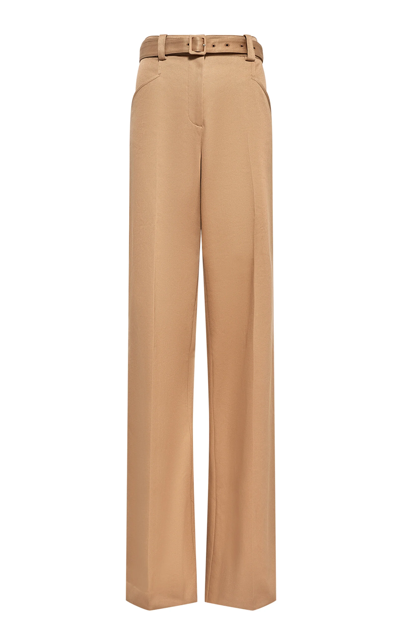 Norman High-Rise Cotton Wide-Leg Pants khaki - 1