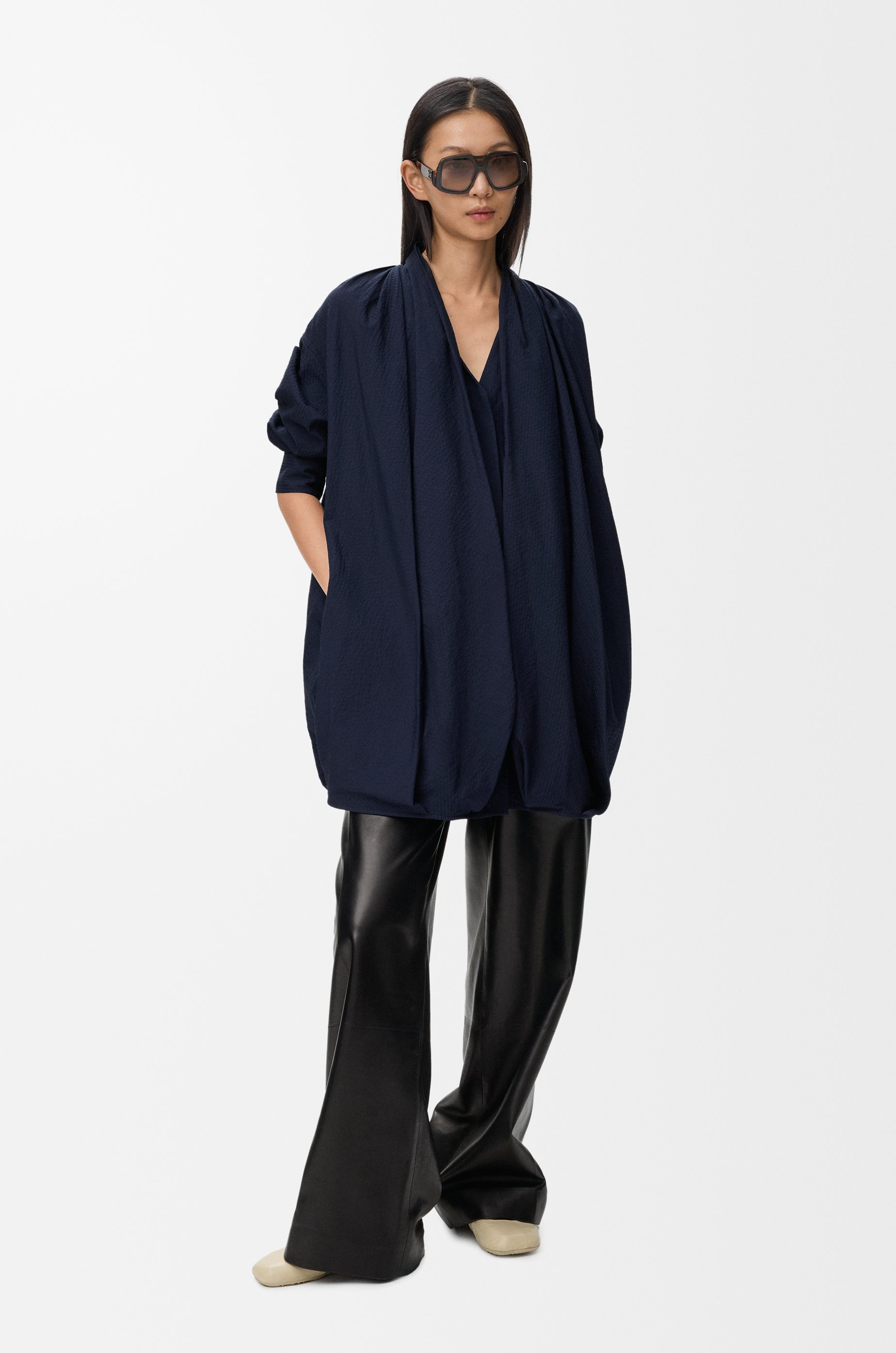 Draped dress in cotton - 3