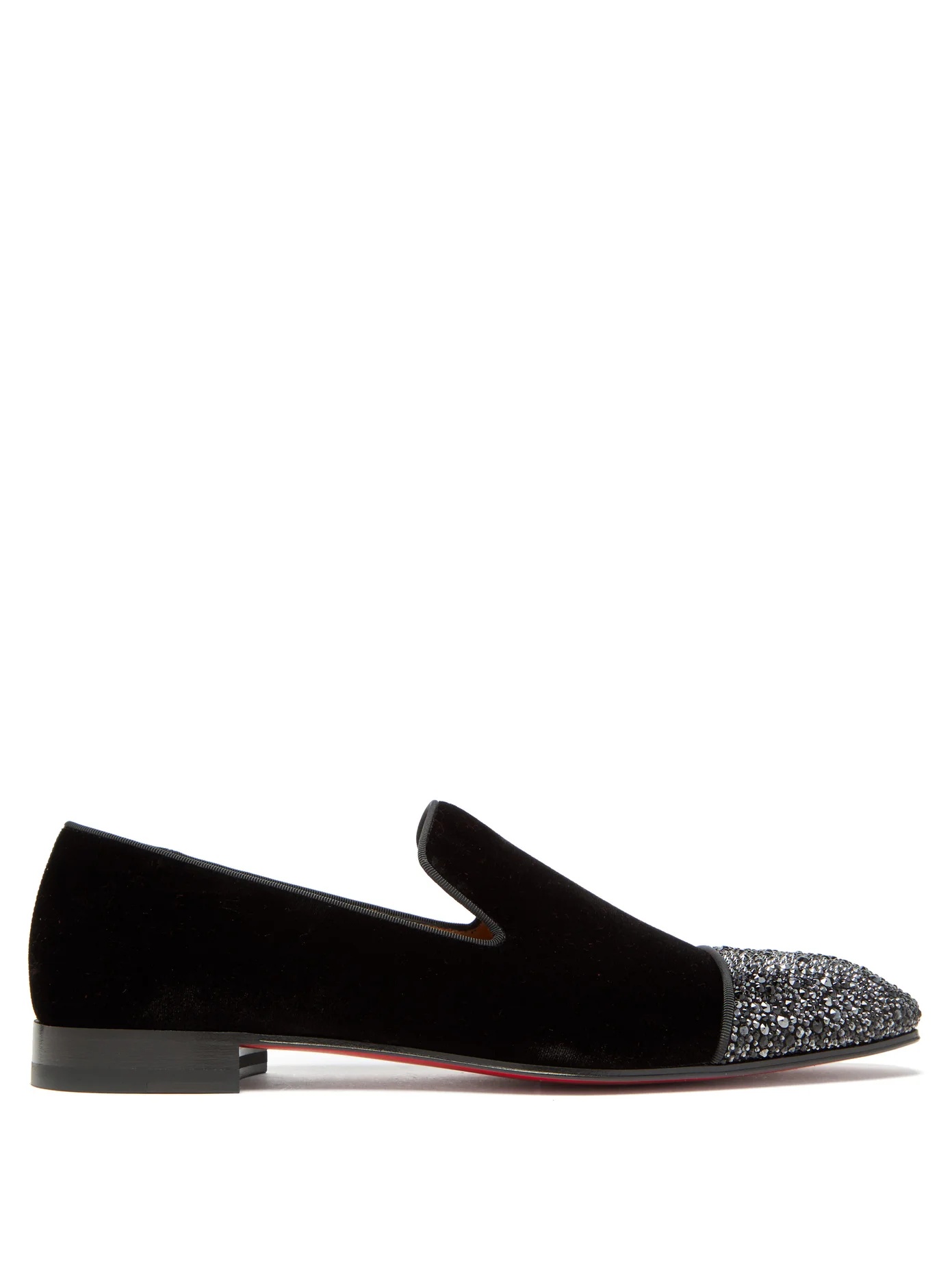 Dandelion crystal-embellished velvet loafers - 1