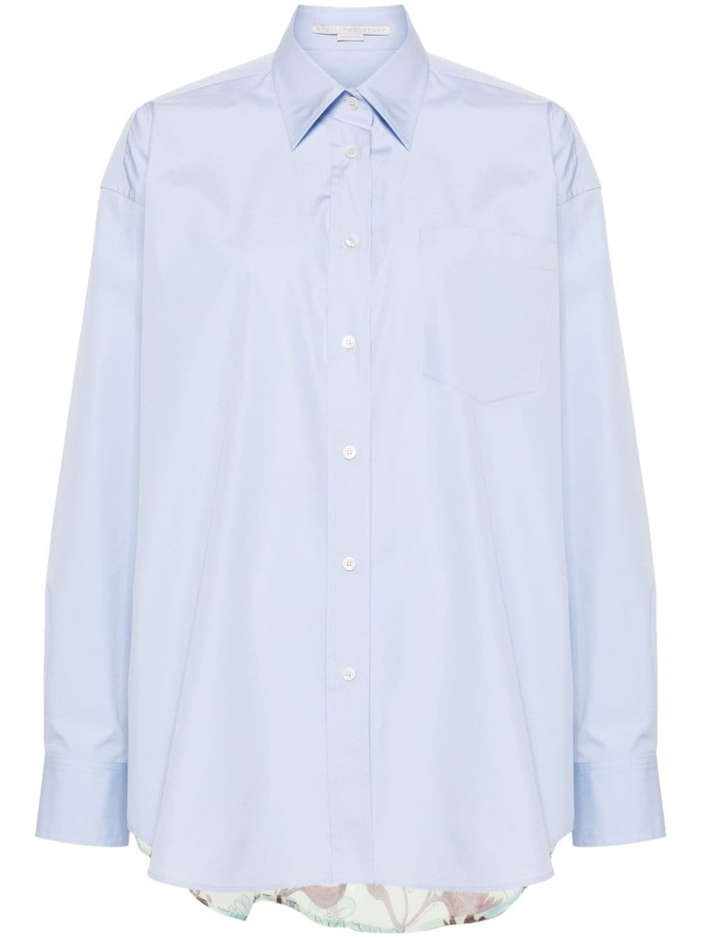 straight-point collar panelled shirt - 1