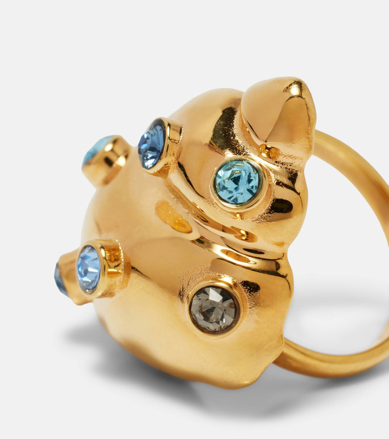 Oscar de la Renta Seashell crystal-embellished ring outlook