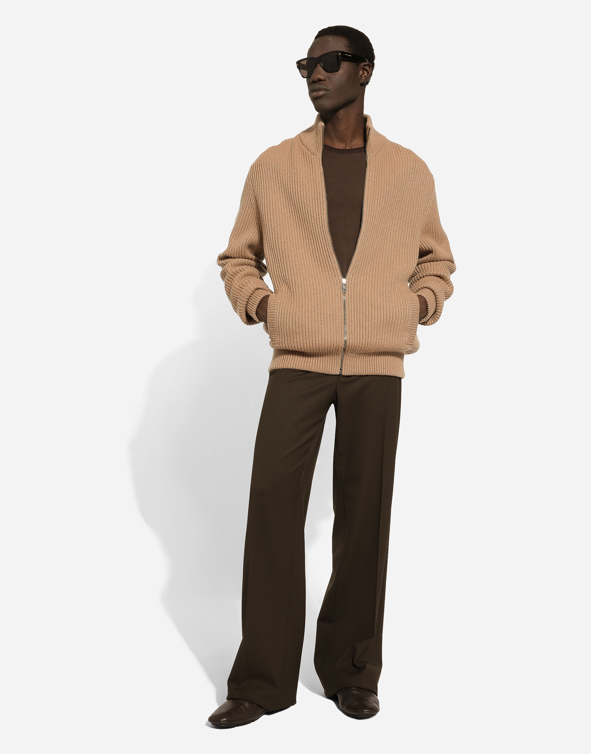 Zip-up cashmere sweatshirt with high neck - 5