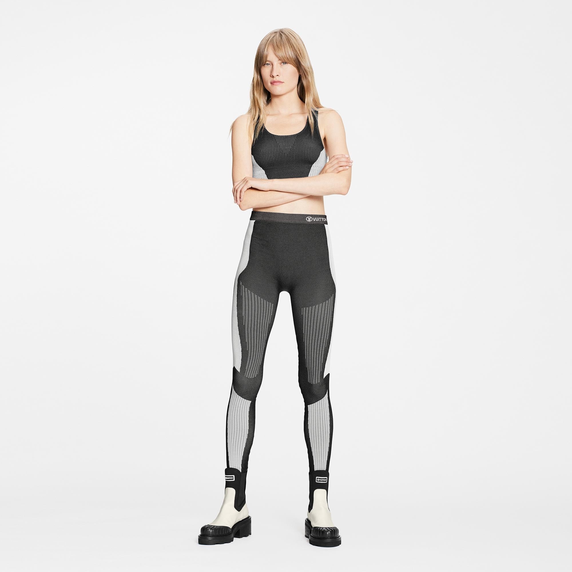 Technical Ribbed Knit Sports Leggings - 2