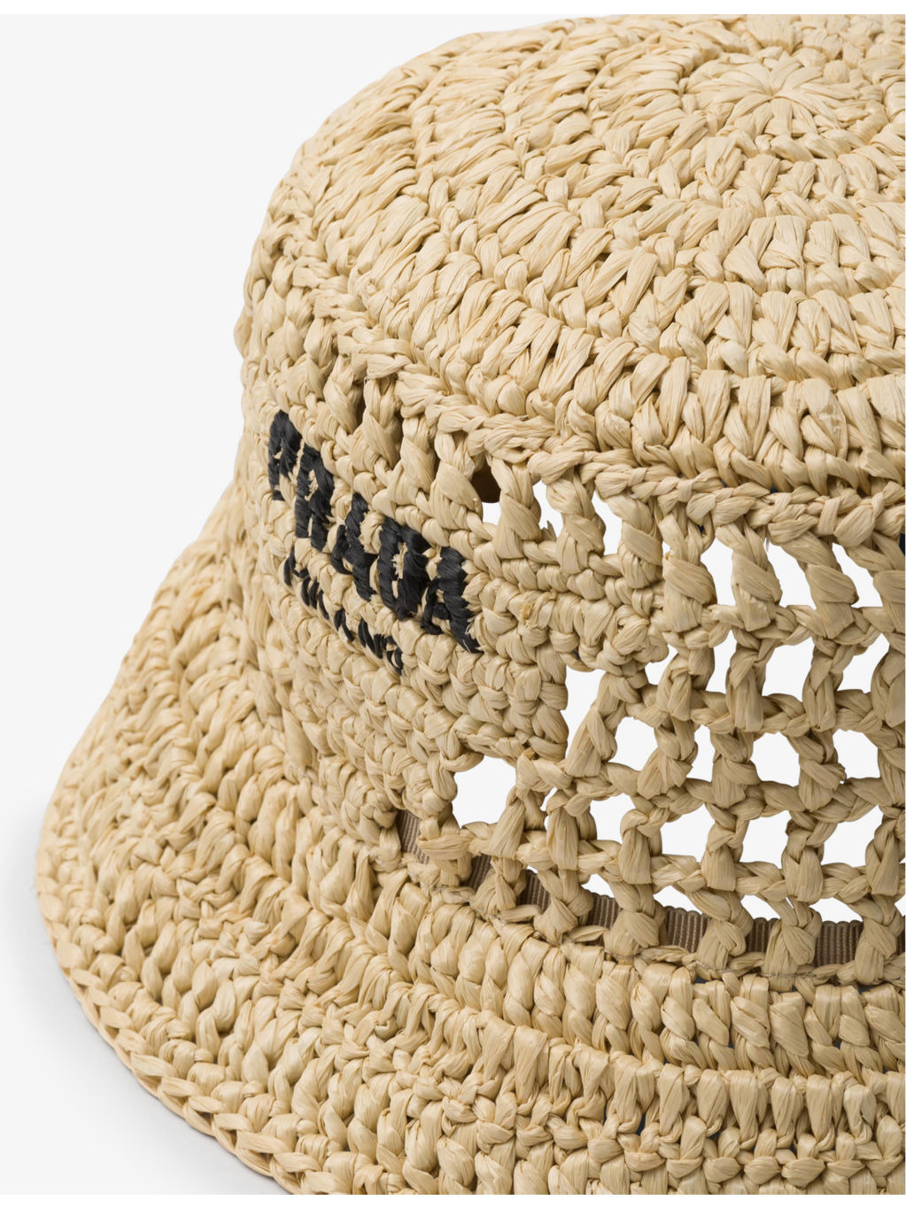 Embroidered lettered-logo crochet bucket hat - 2