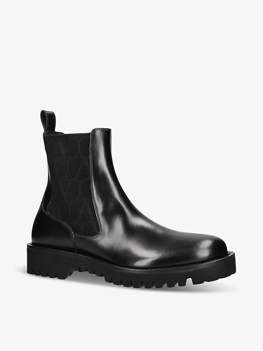 Beatle logo-print leather Chelsea boots - 3