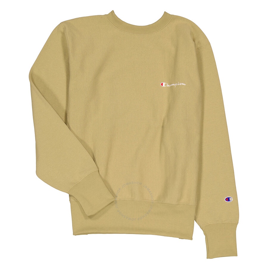 Champion Sand Reverse Weave Script Logo Crew Sweatshirt - 1