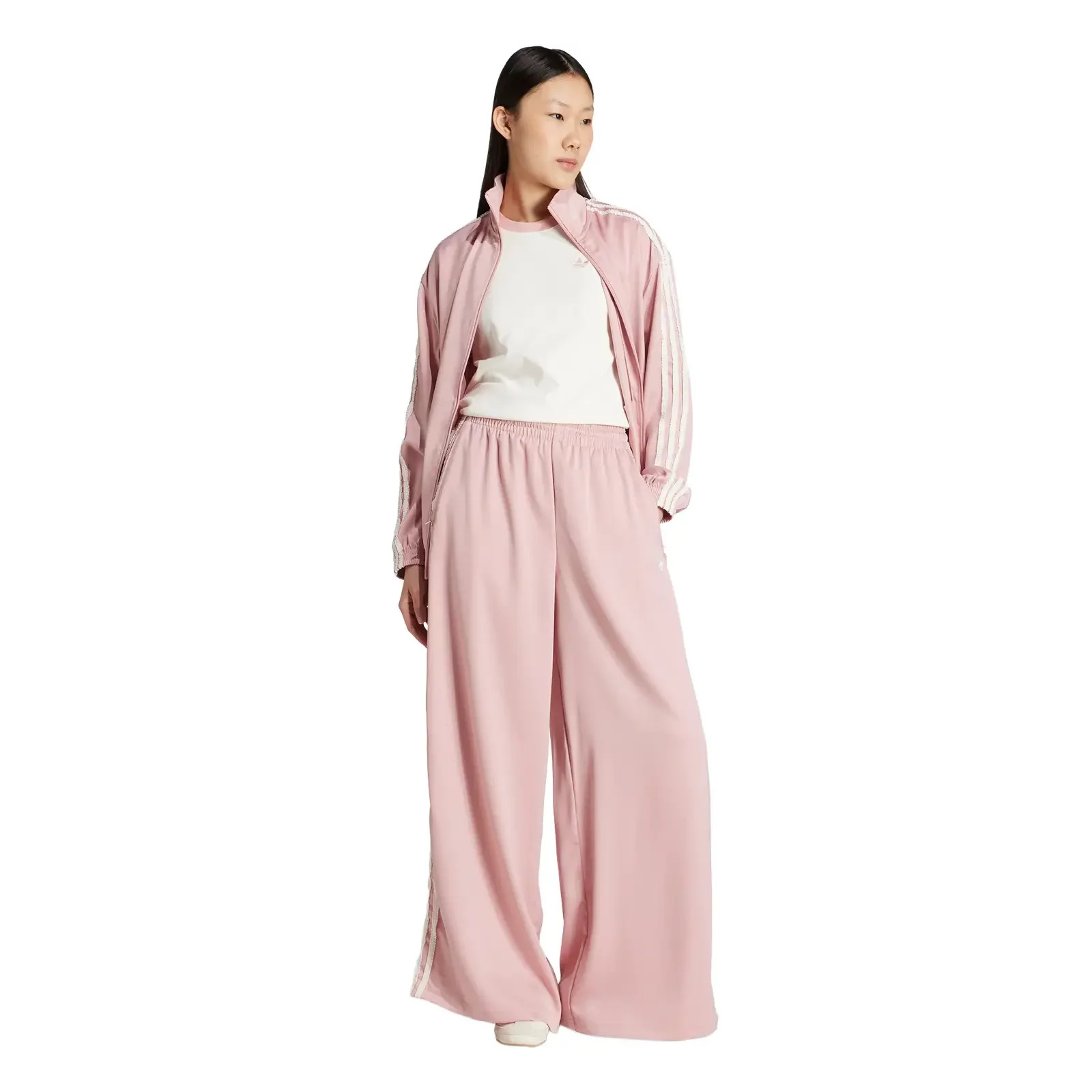 Ruffle 3-Stripes Wide Leg Pants W "Wonder Mauve" - 3