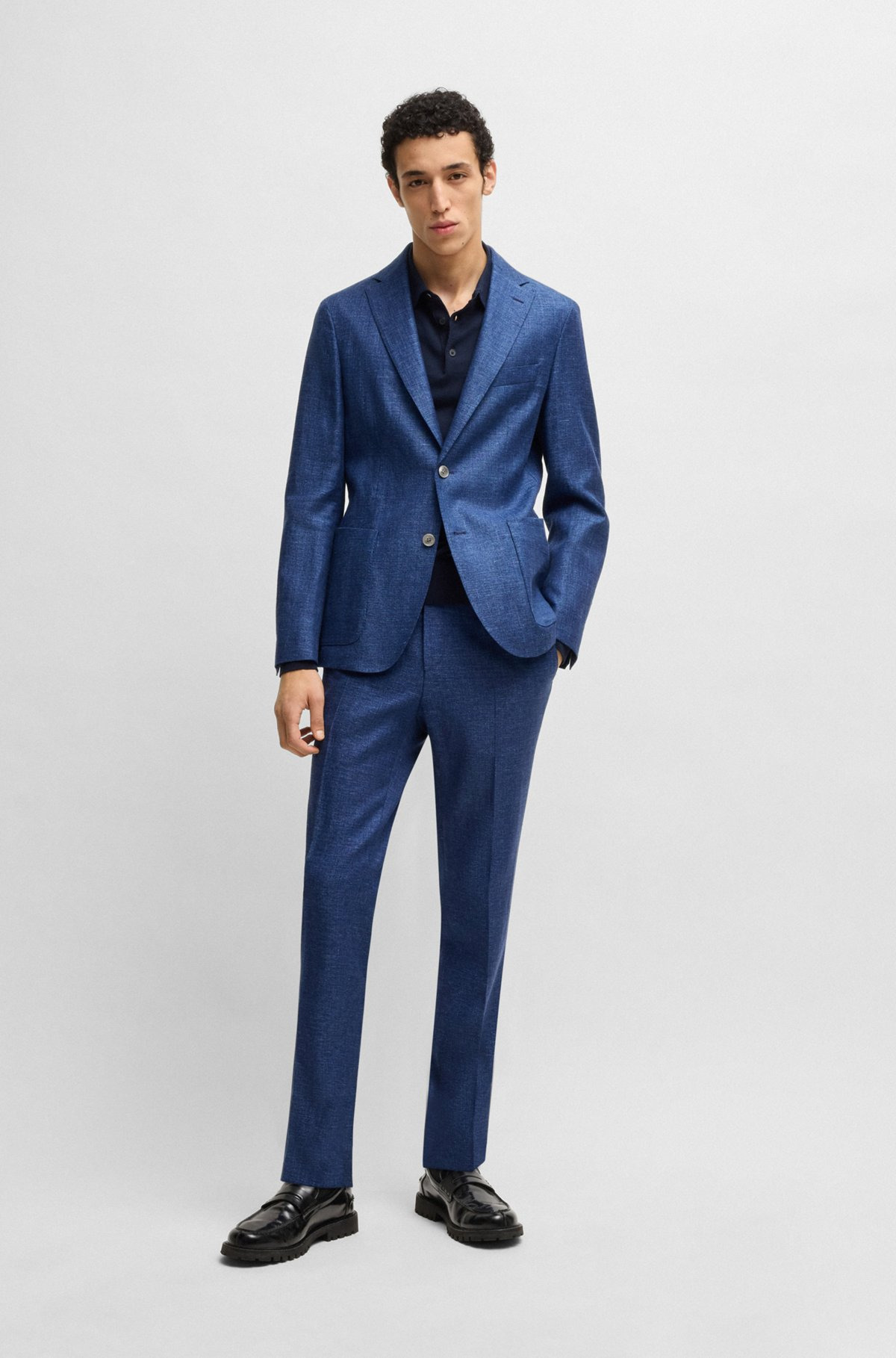 FORMAL TROUSERS IN MICRO-PATTERNED STRETCH FABRIC - 3