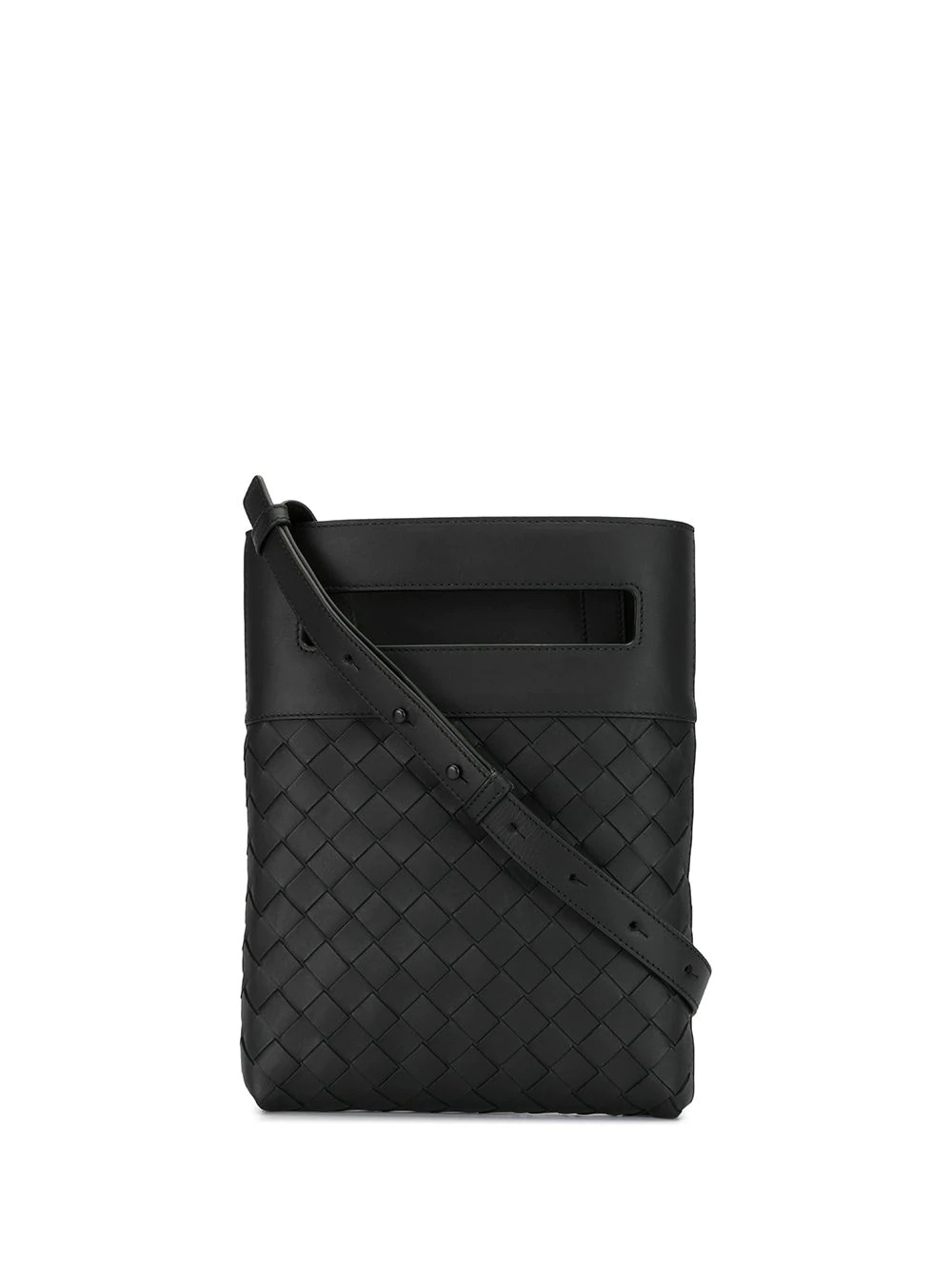 Intrecciato weave messenger bag - 1