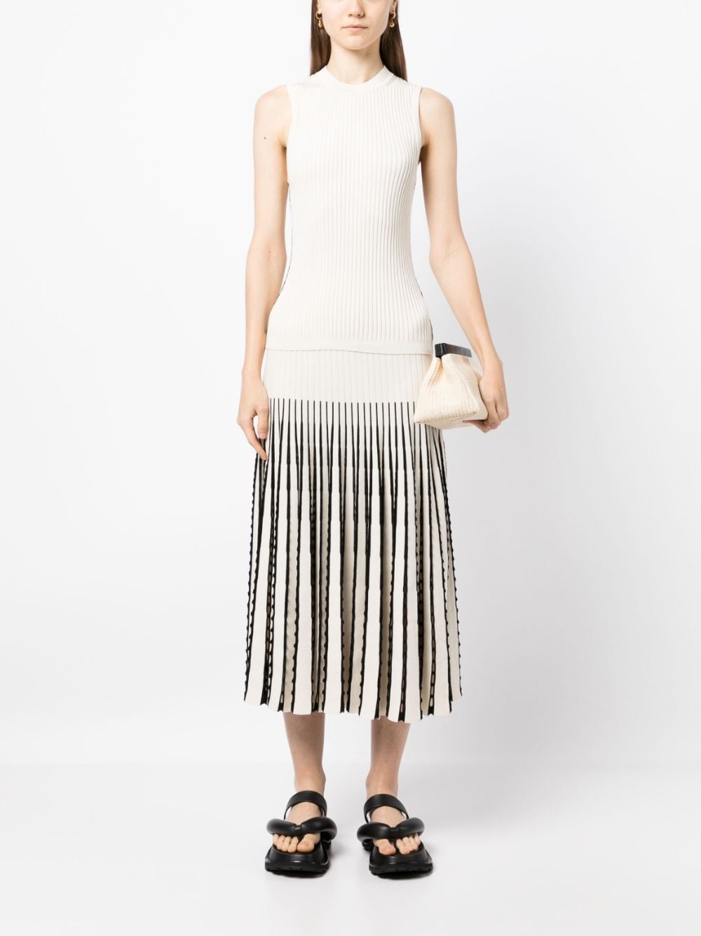 sleeveless ribbed-knit top - 2