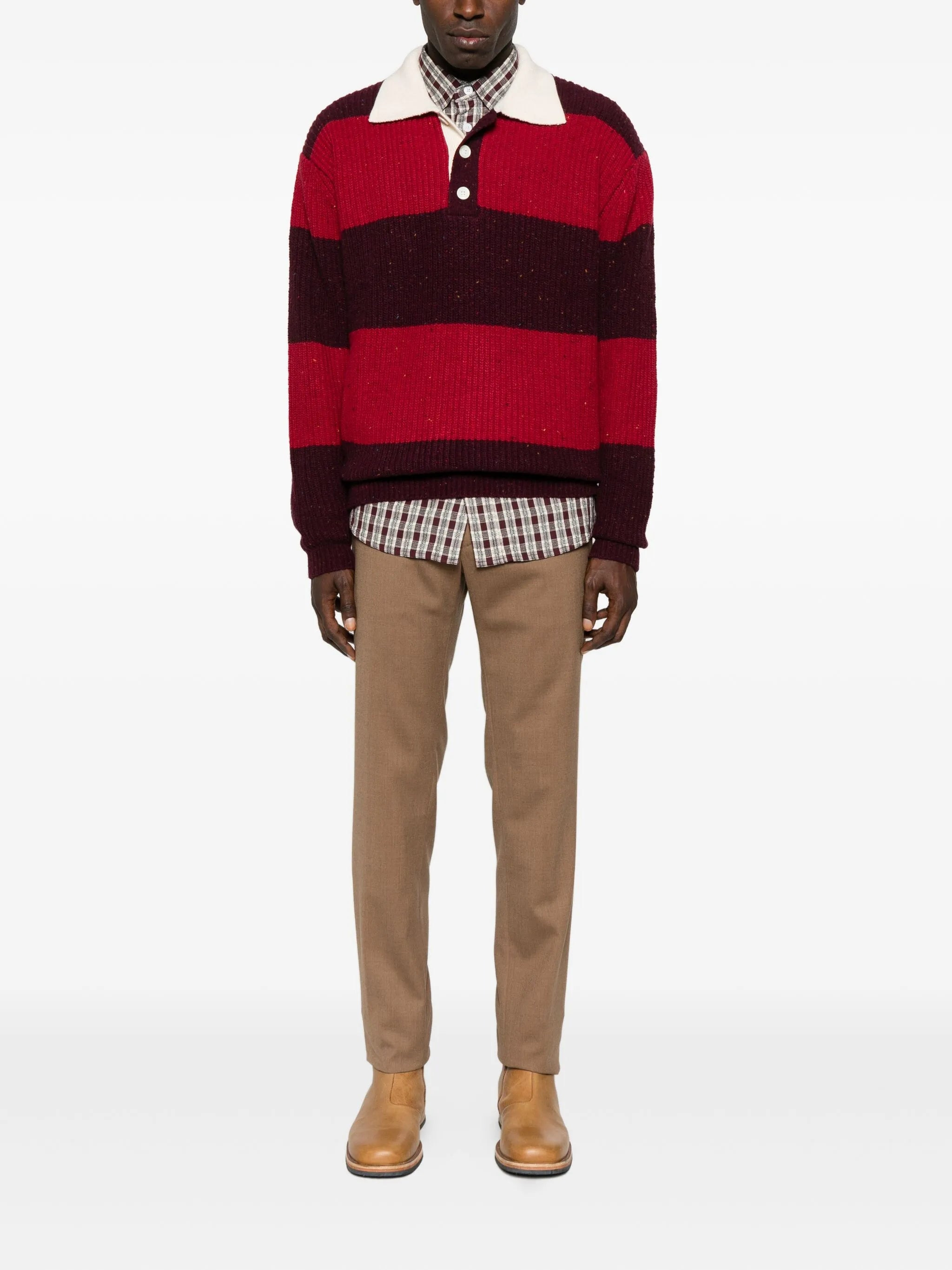 Dunst Striped Polo-neck Sweater - 3