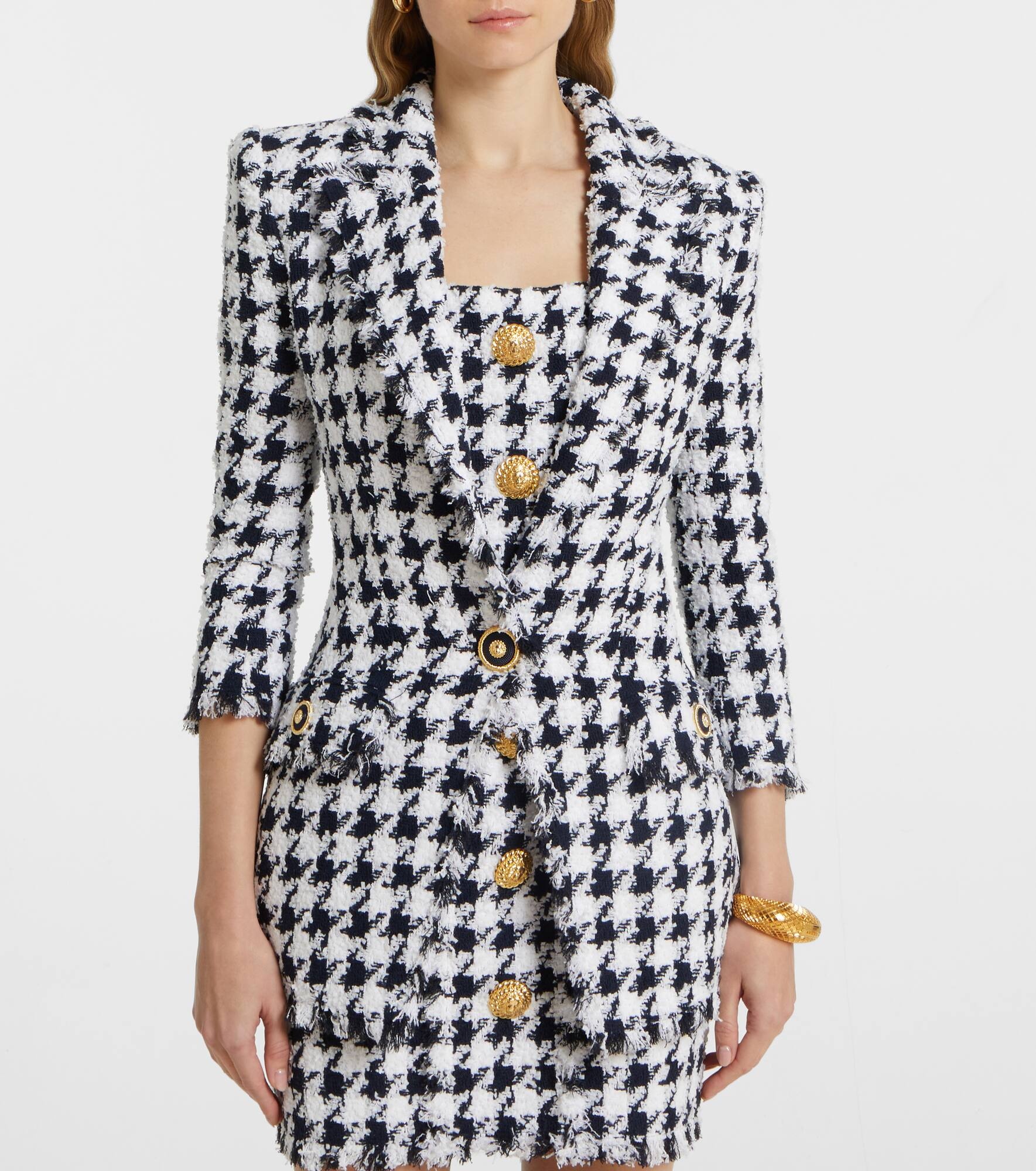Houndstooth tweed blazer - 6