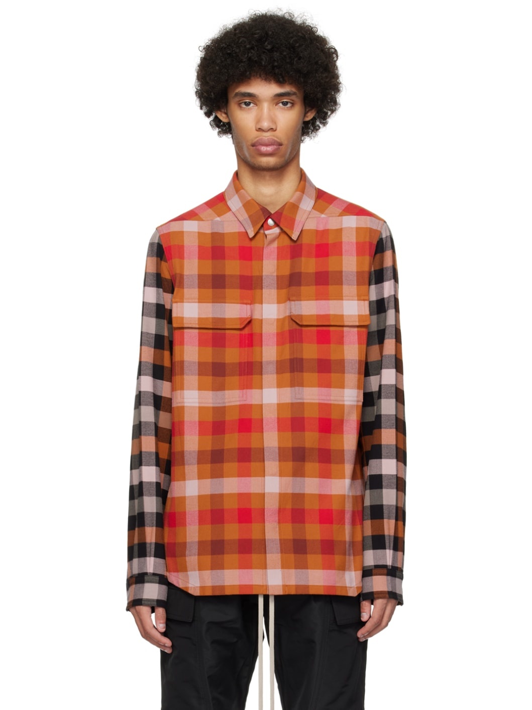 Orange Check Shirt - 1