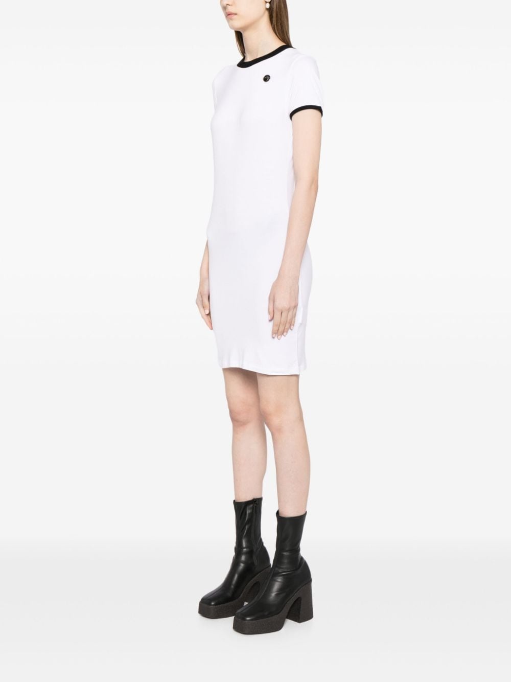logo-plaque fine-knit minidress - 3
