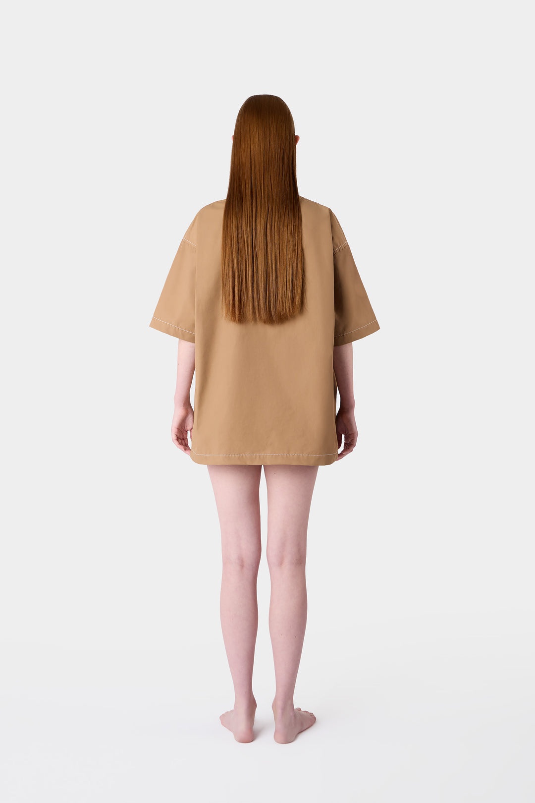 ZIPPED OVER T-SHIRT / dark beige - 7