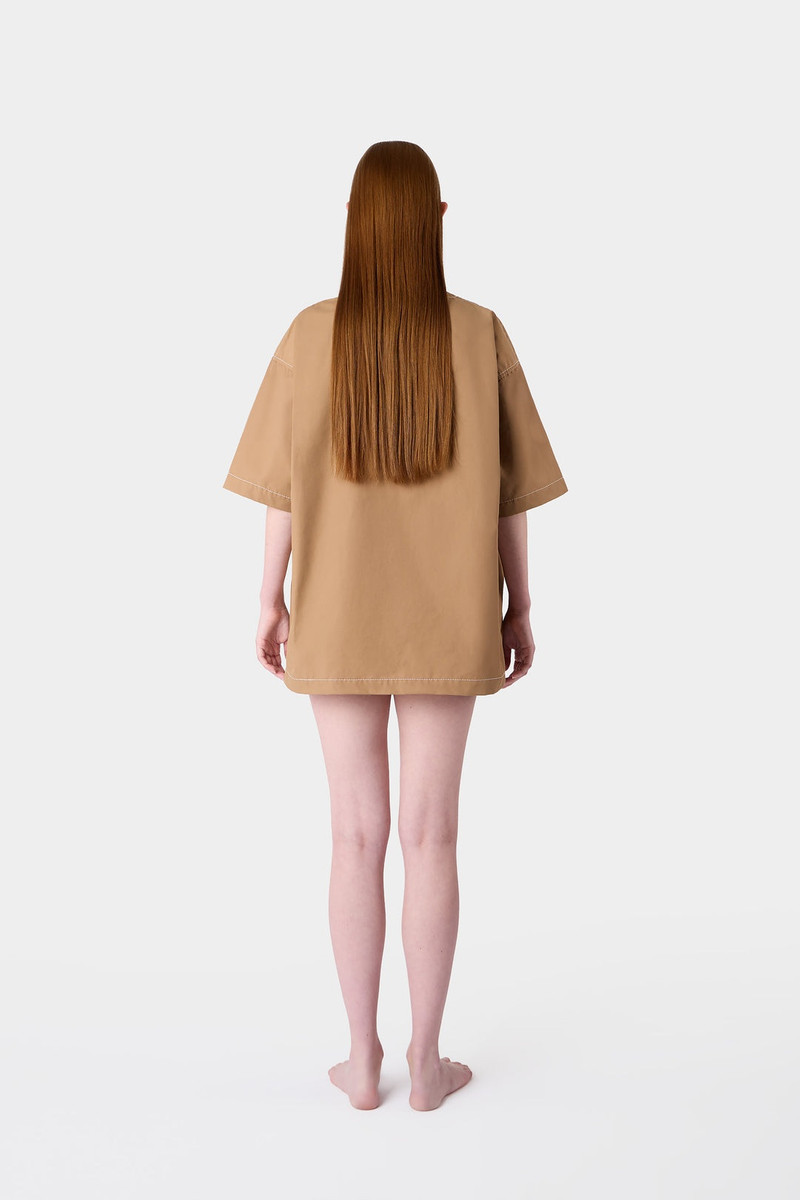 ZIPPED OVER T-SHIRT / dark beige 7