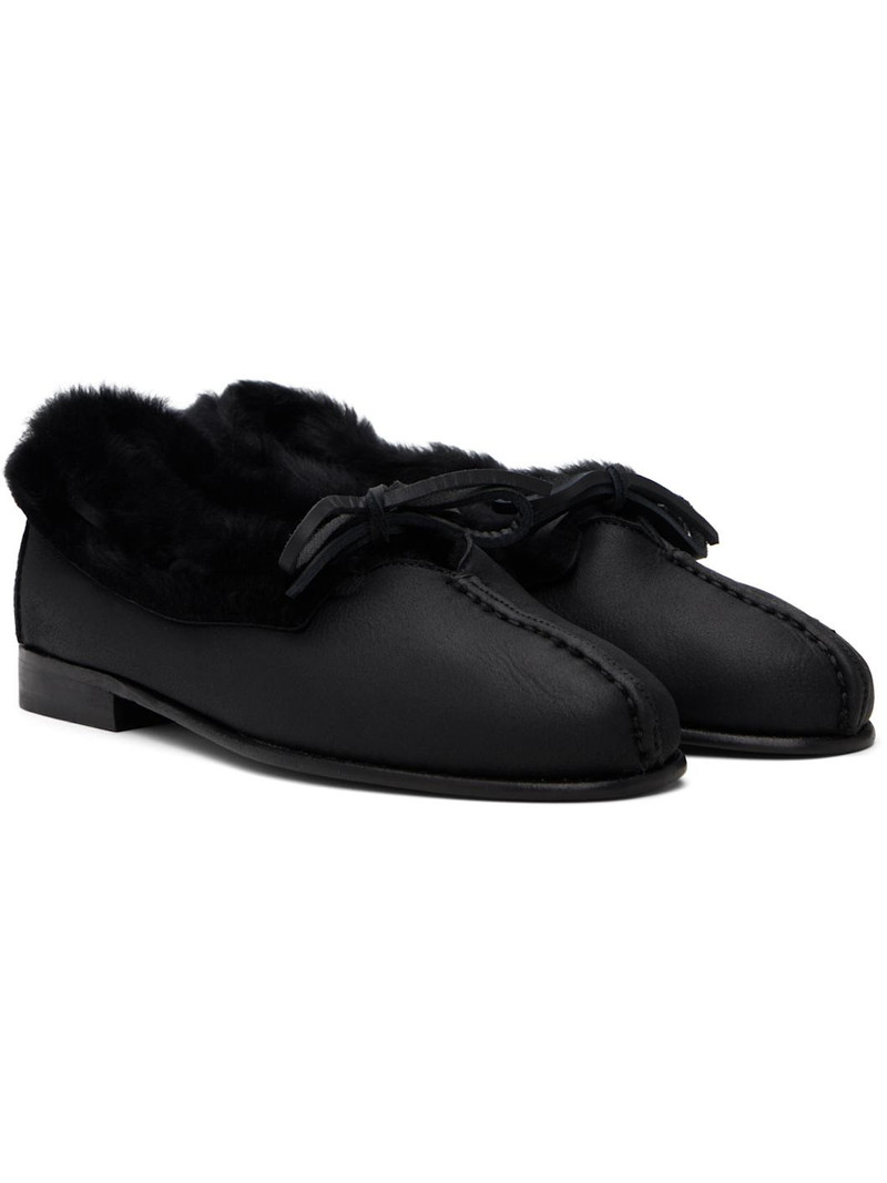 Black Tilla Shearling Loafers 4