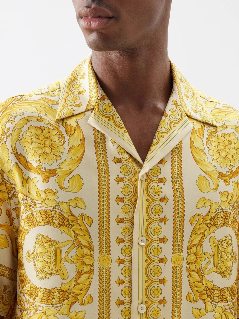 Baroque-print silk-twill shirt - 3