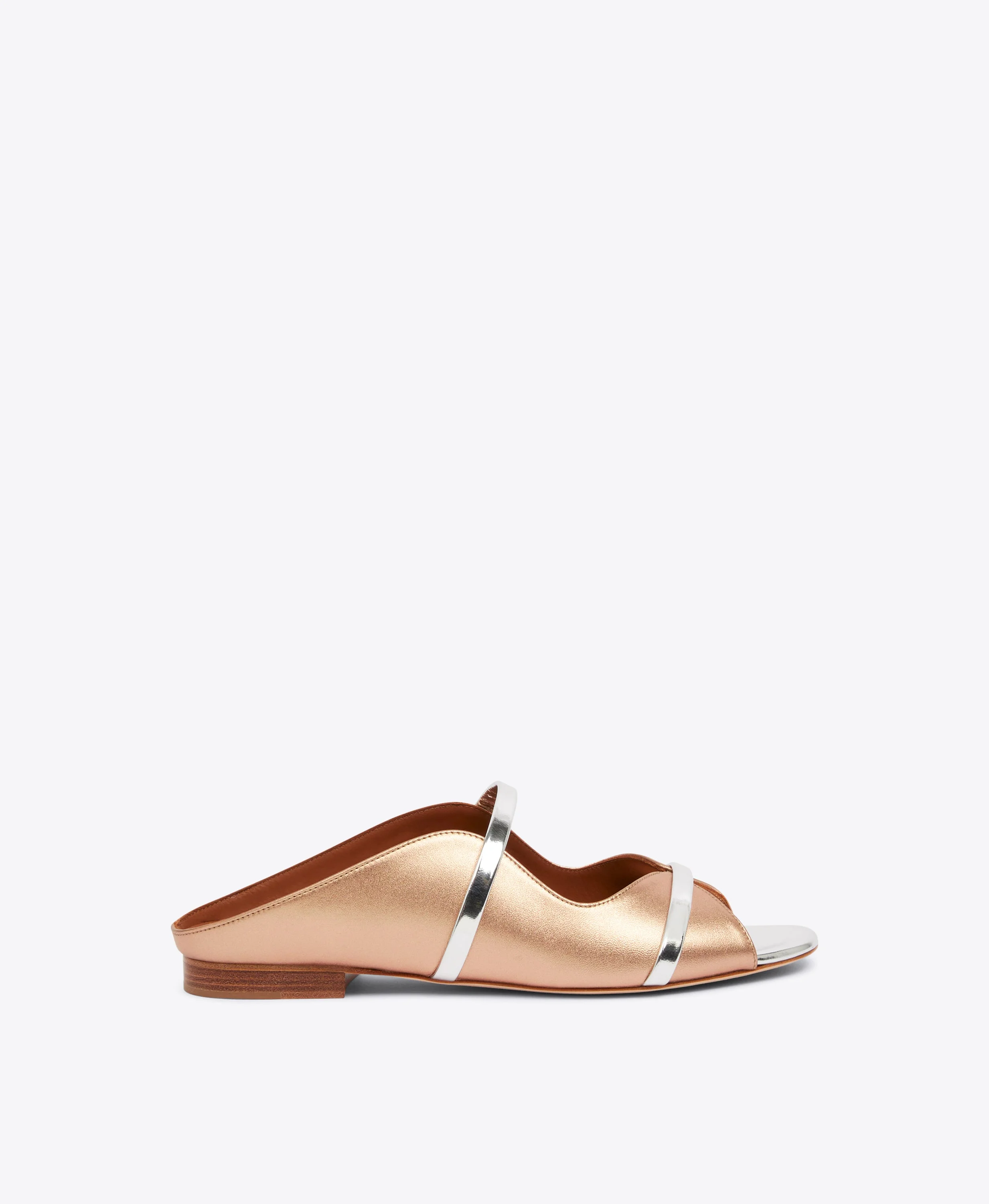 Norah Flat - Metallic Leather Flat Sandals - 1